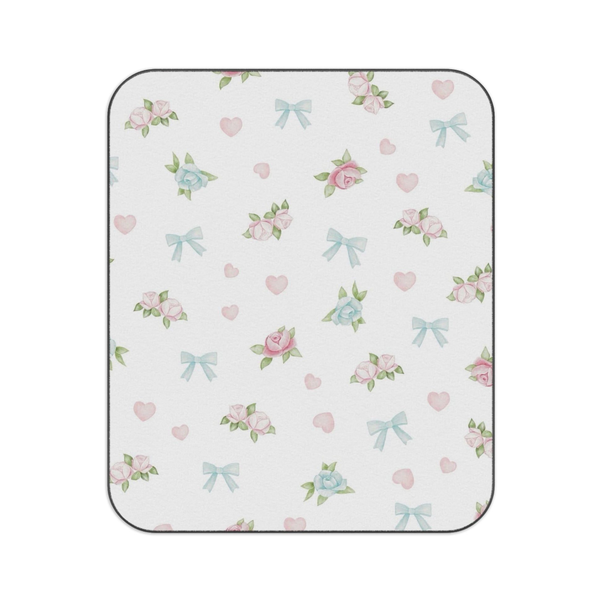 Charming Floral Picnic Blanket, Vintage Outdoor Mat