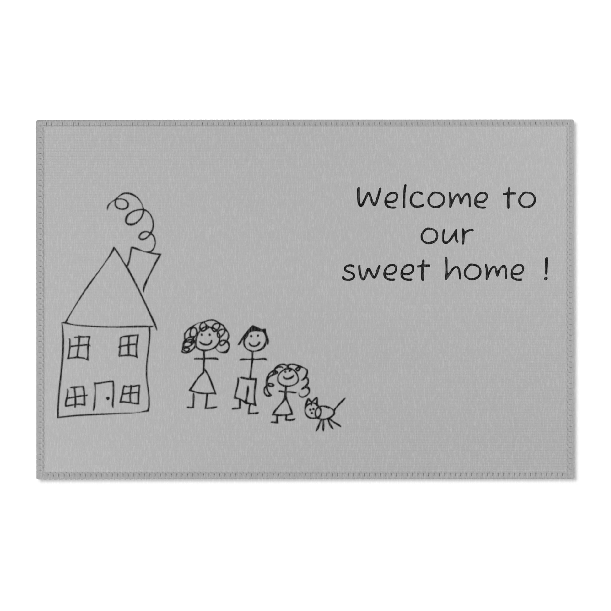 Personalized Welcome Area Rug-welcome to our sweet home