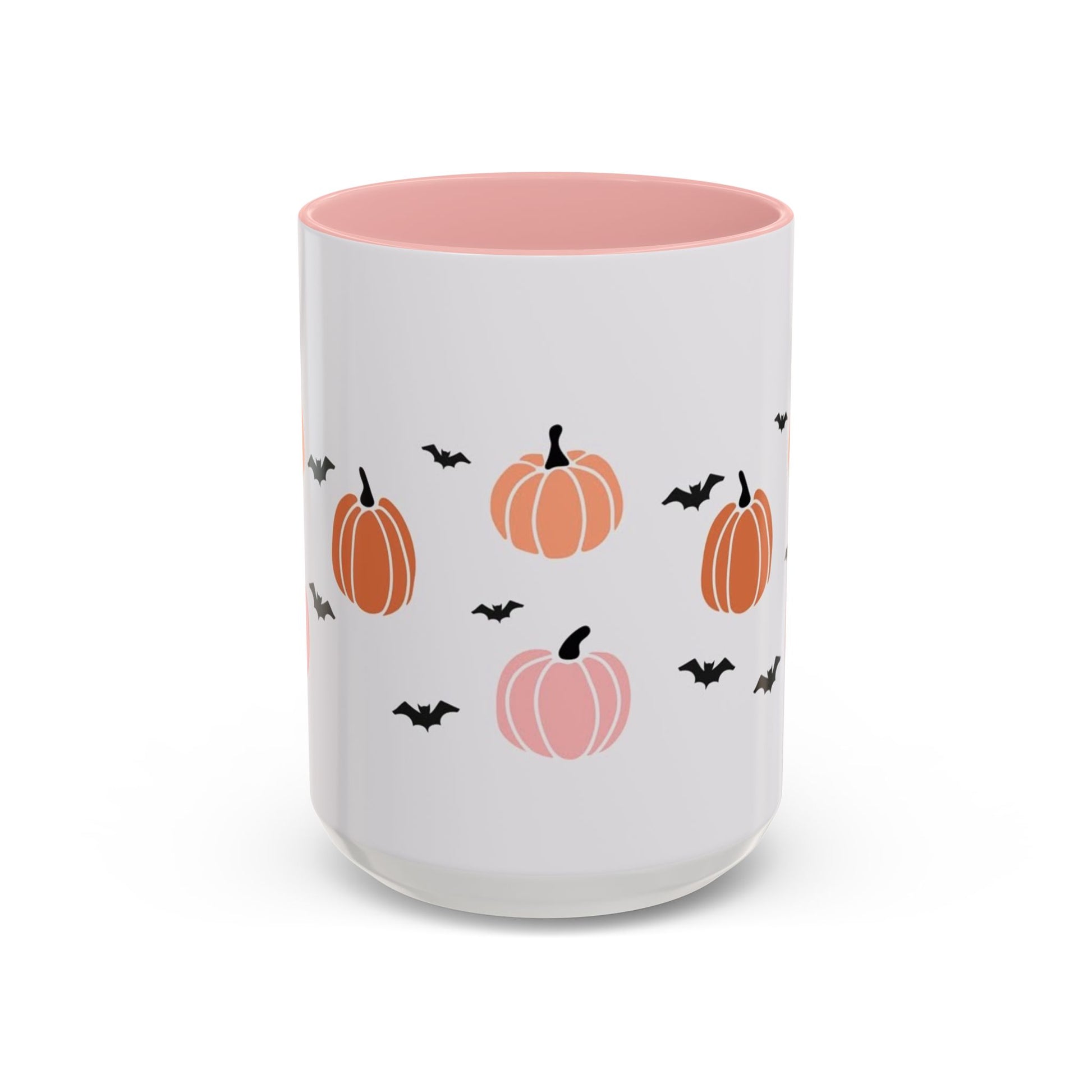 Halloween Accent Coffee Mug with Pumpkins and Bats