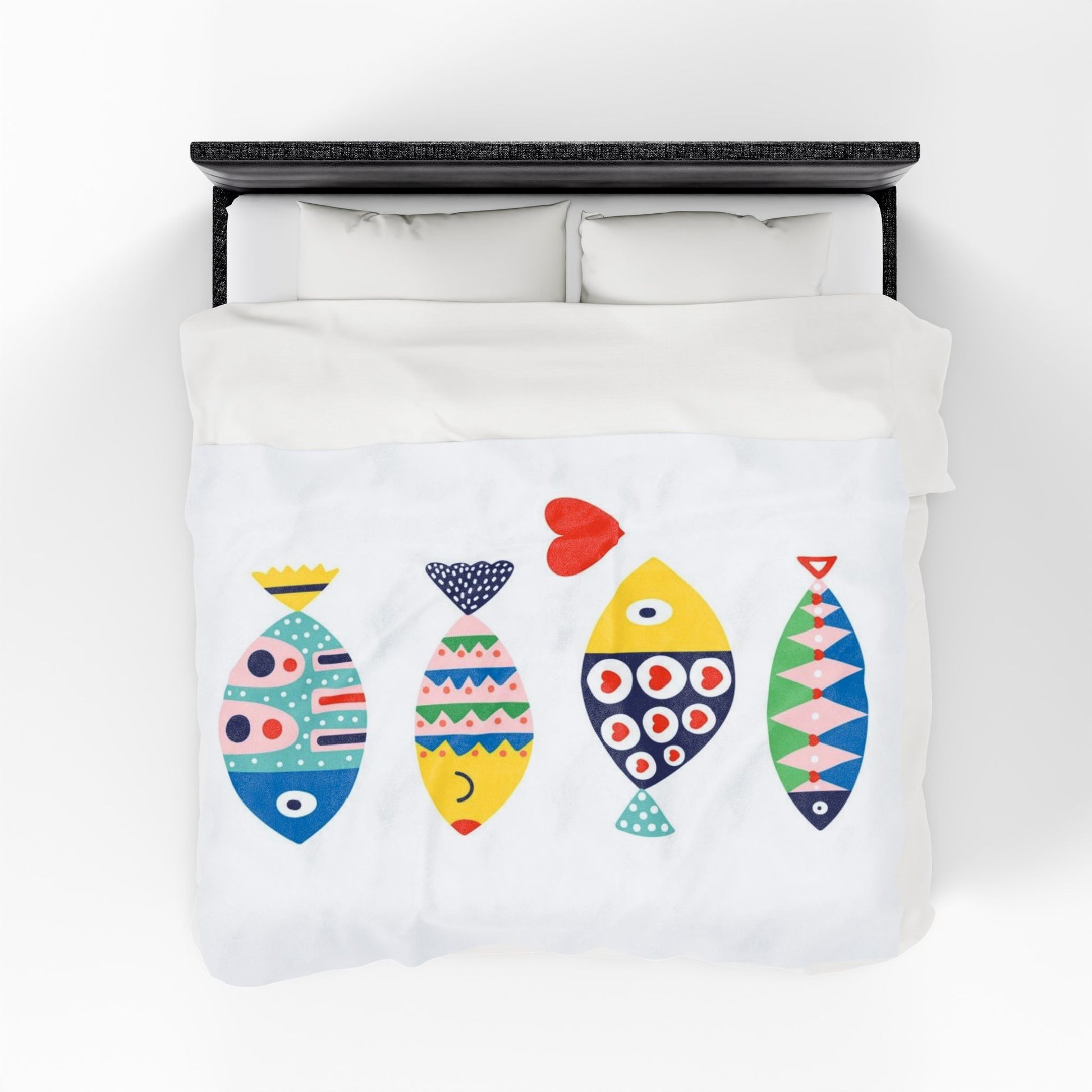 Colorful Fish Velveteen Plush Blanket