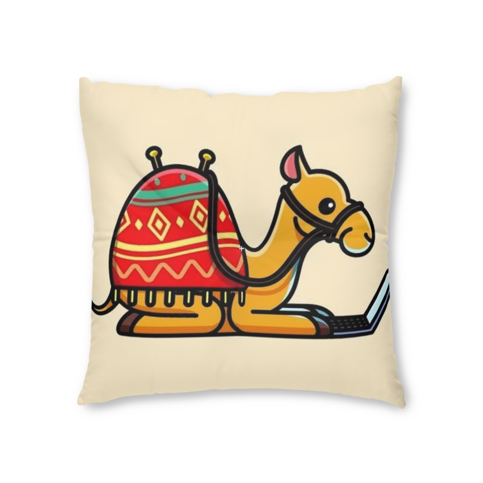 Quirky Camel Tufted Floor Pillow