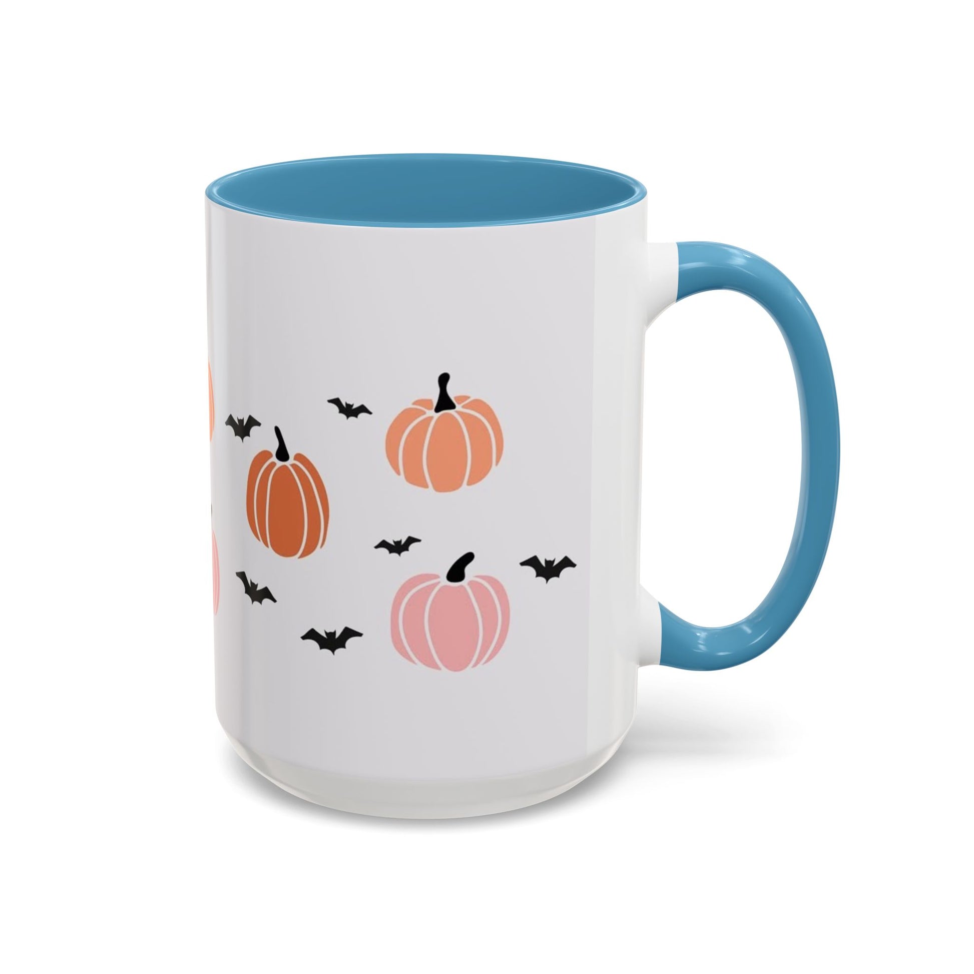 Halloween Accent Coffee Mug with Pumpkins and Bats