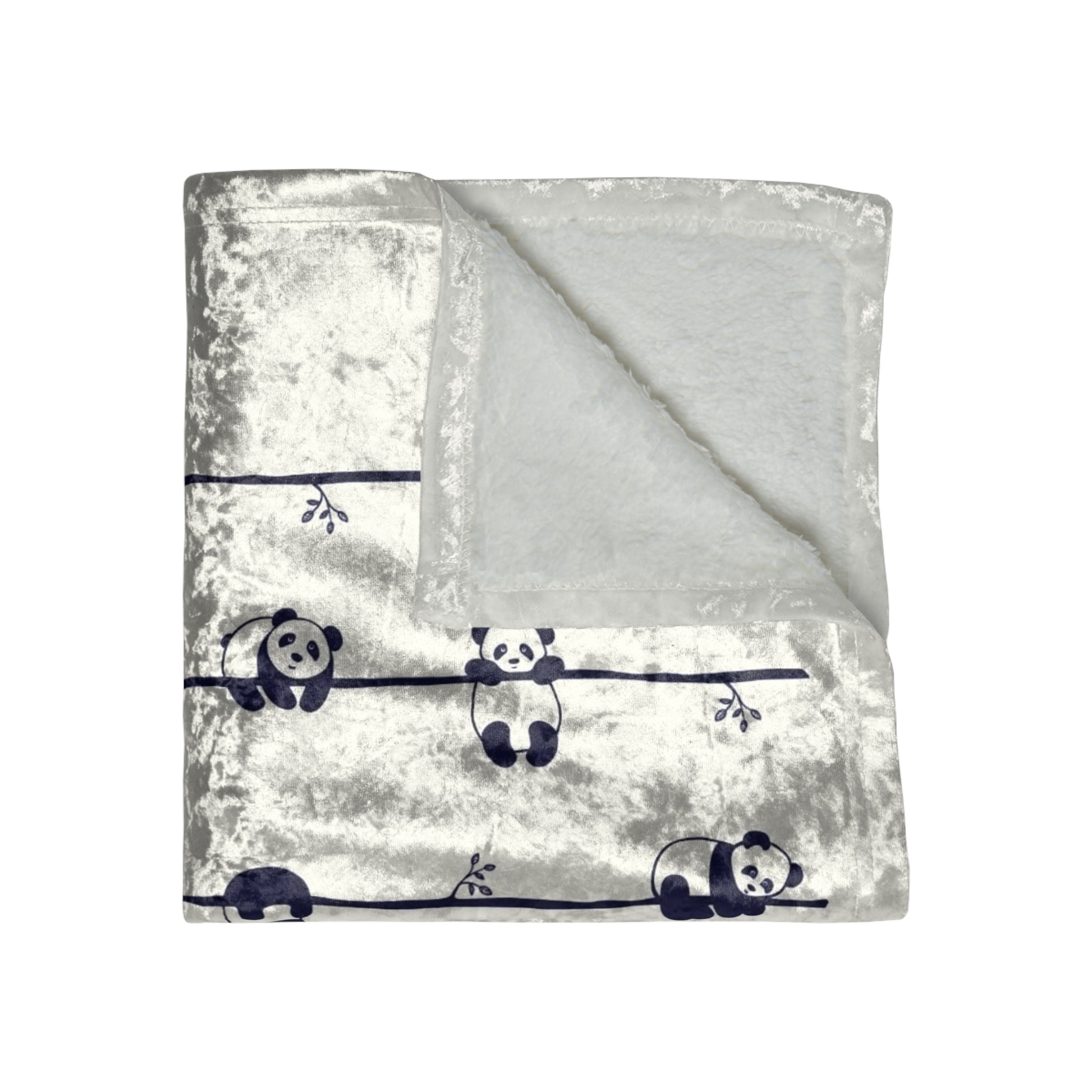 Cozy Panda Crushed Velvet Blanket, Soft Throw Blanket