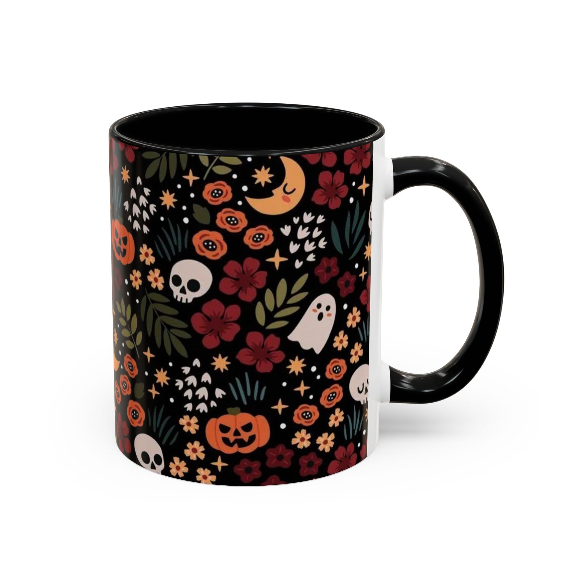 Spooky Floral Accent Coffee Mug - Halloween Gift