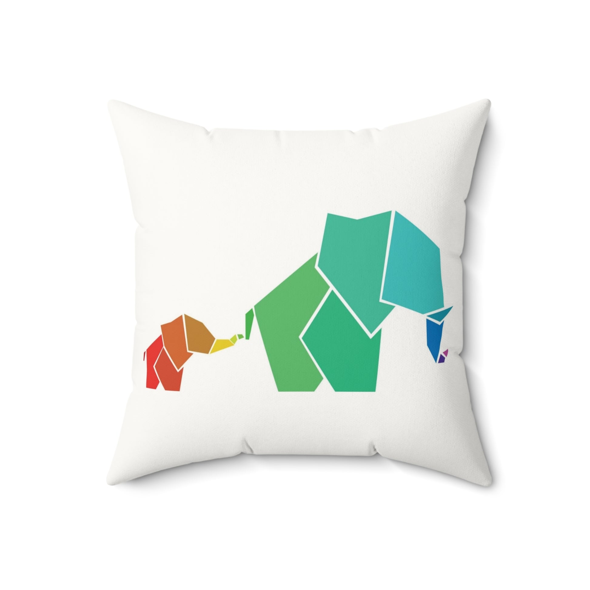 Colorful Elephant Faux Suede Pillow