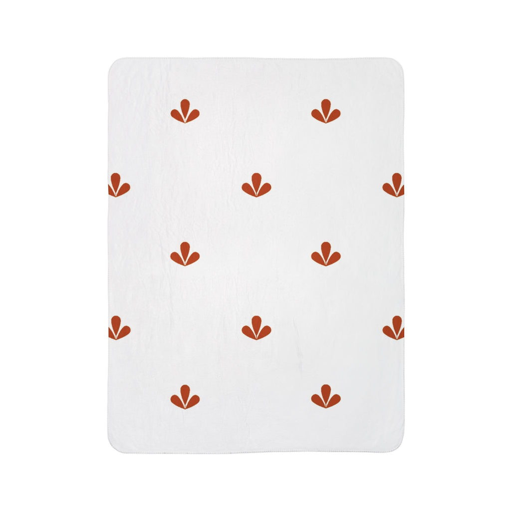 Cozy Fleece Sherpa Blanket with Warm Floral Design