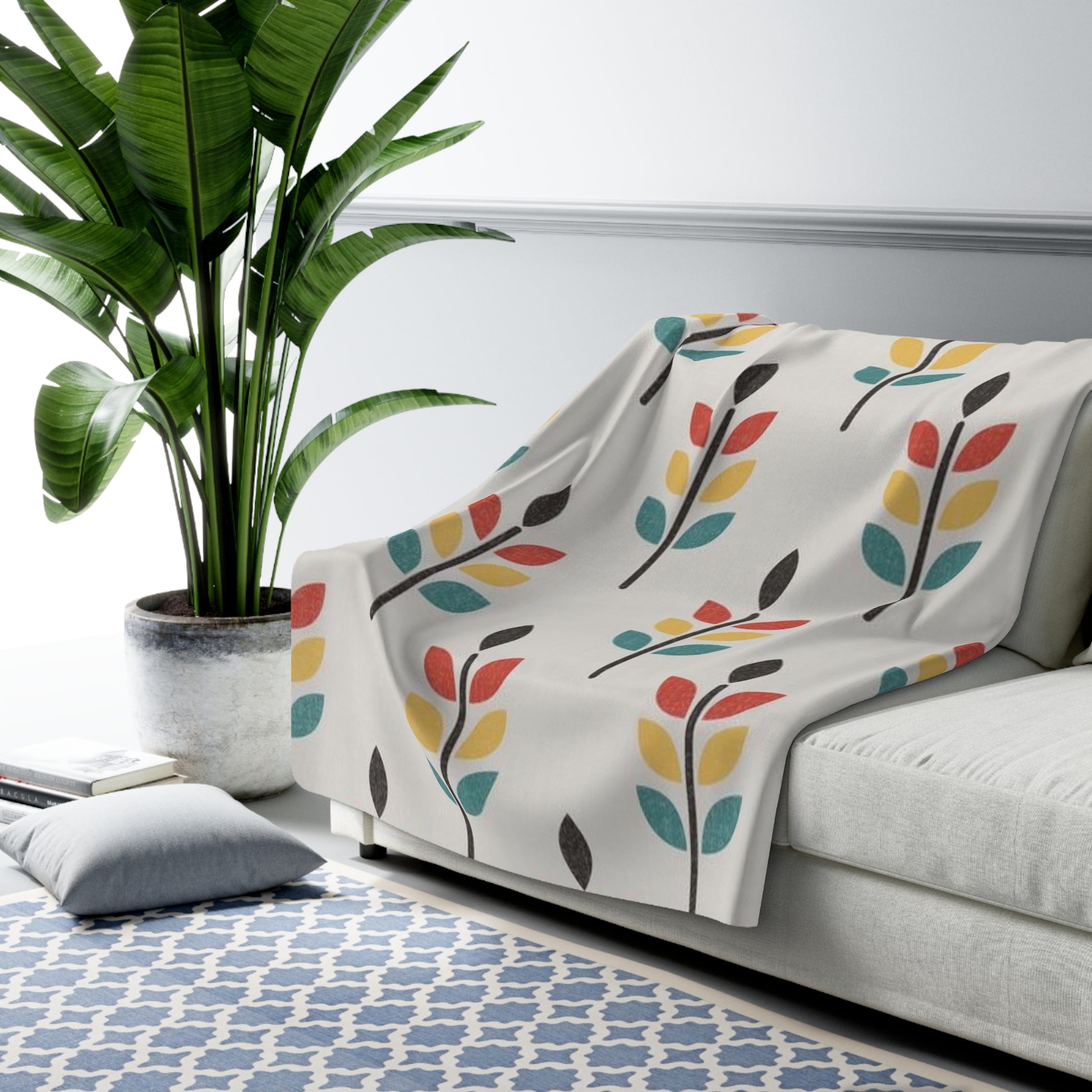Cozy Floral Sherpa Fleece Blanket