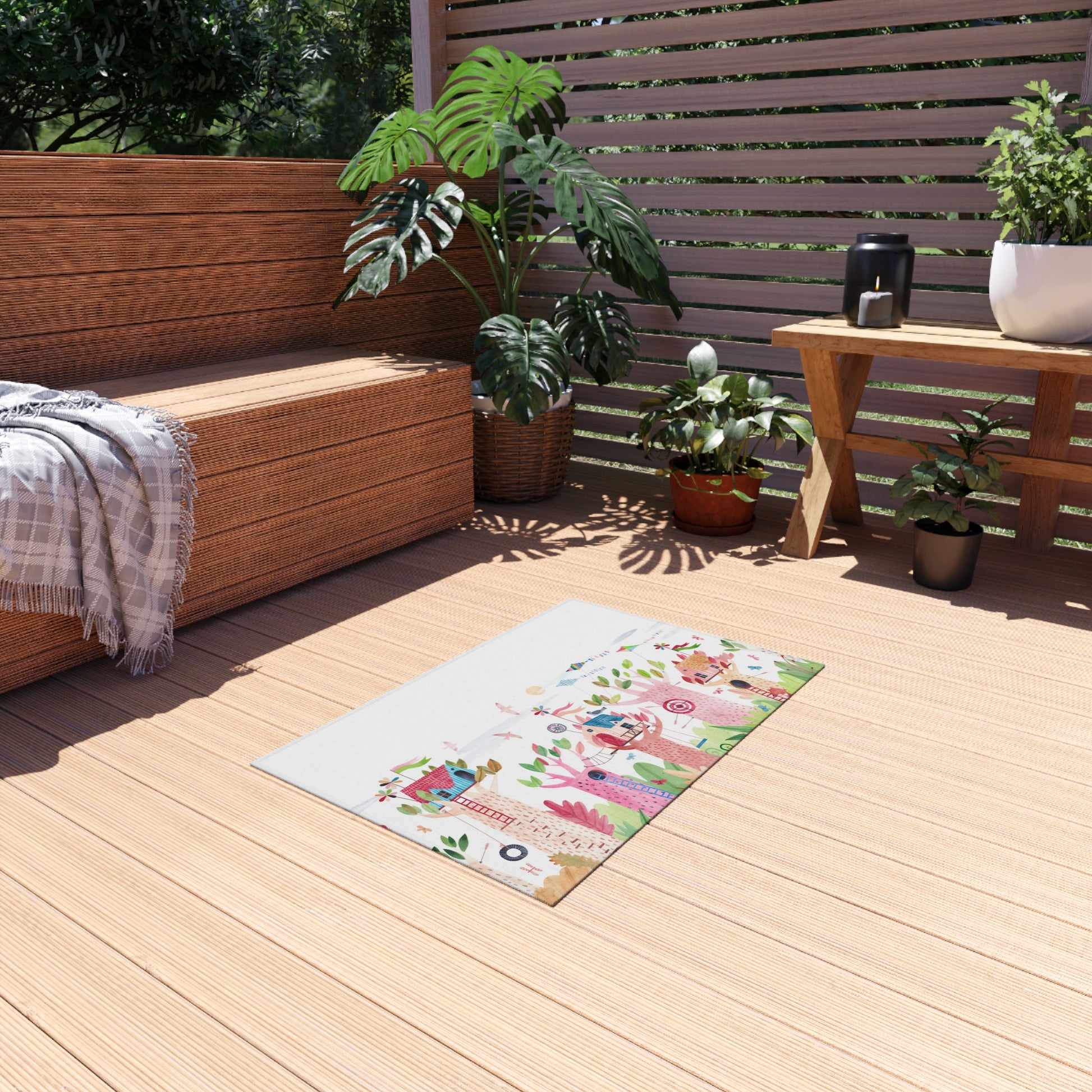 Whimsical Outdoor Rug for Garden Décor