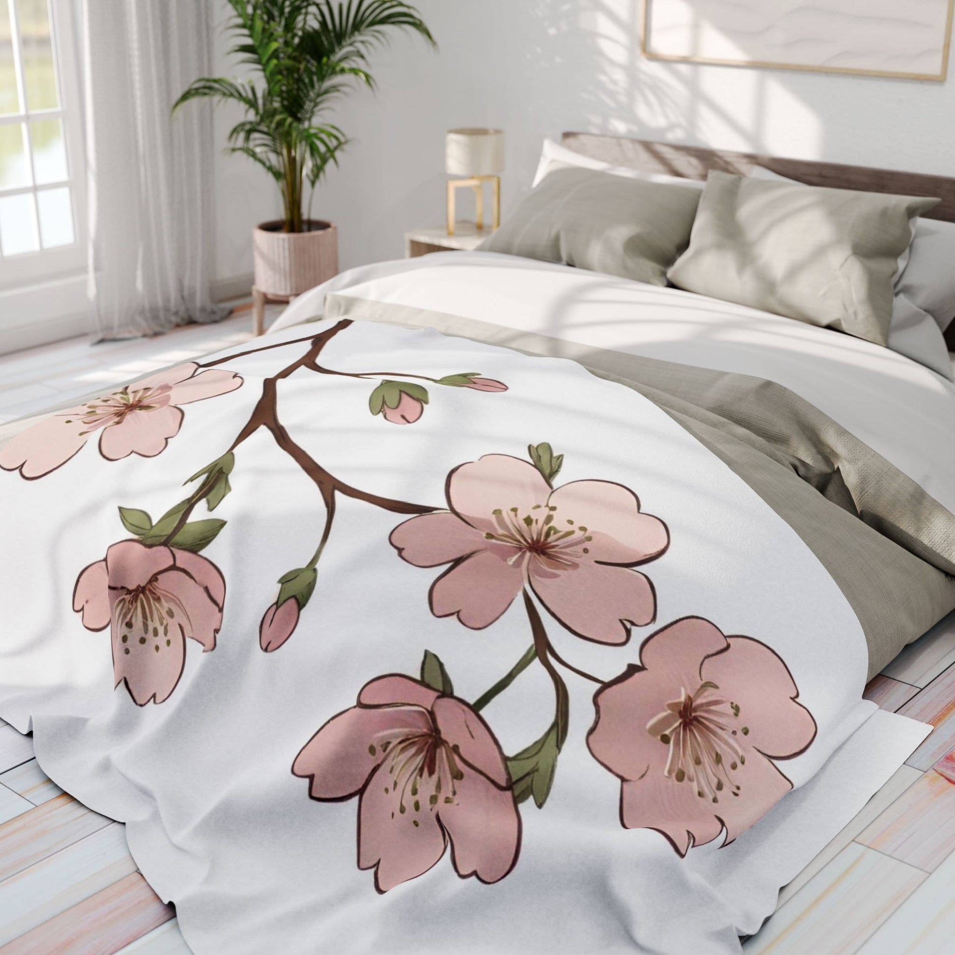 Cherry Blossom Arctic Fleece Blanket