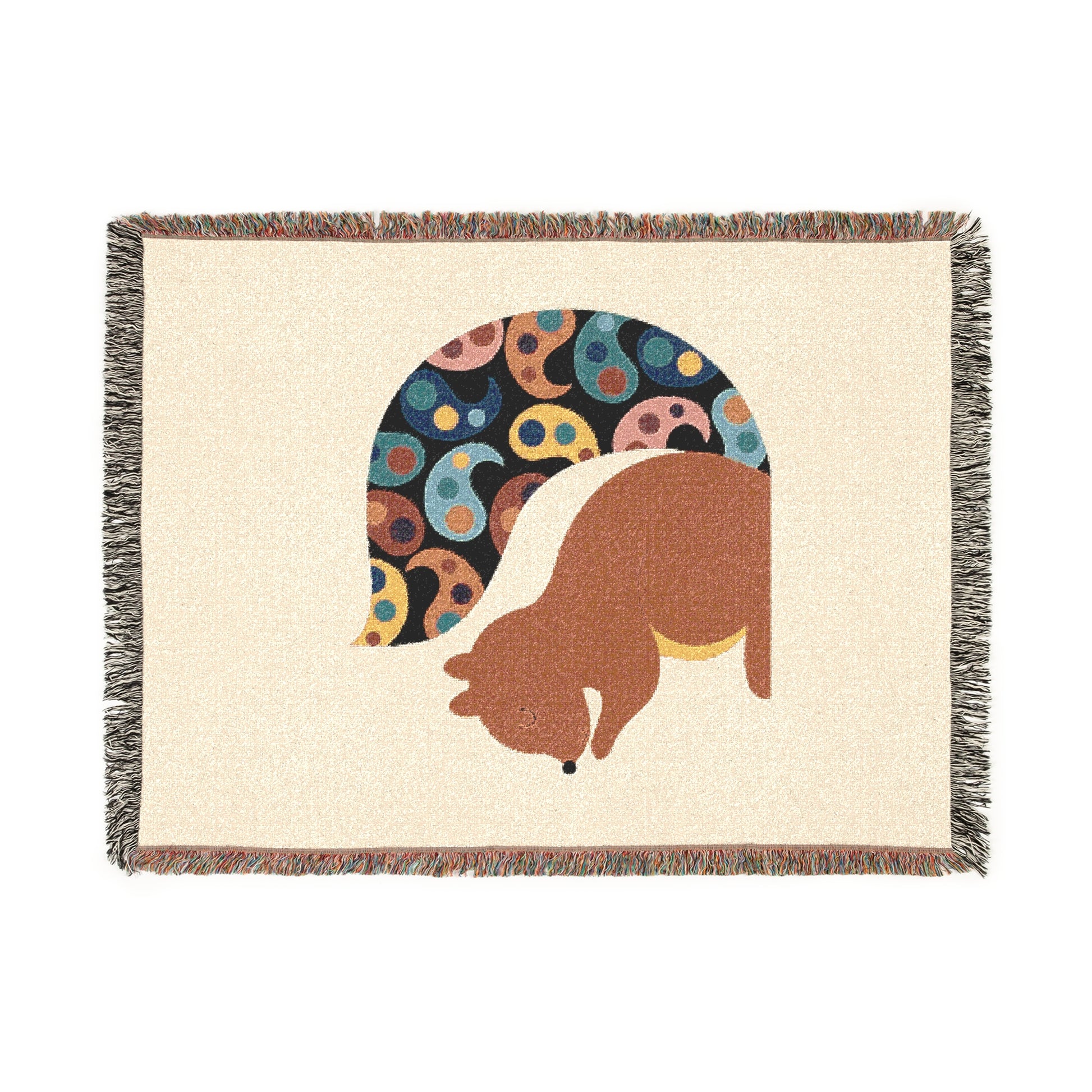 Squirrel Silhouette Woven Blanket