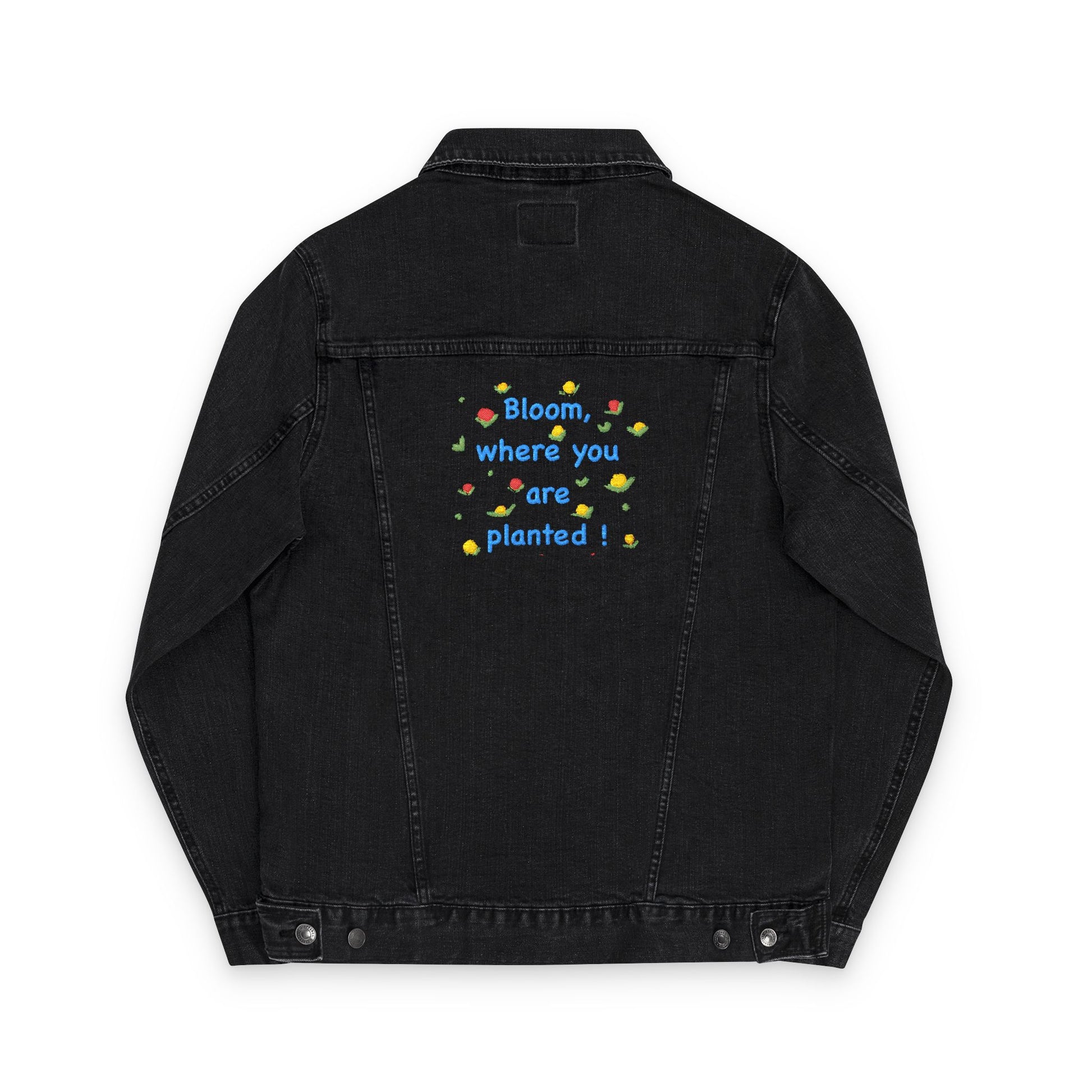 Embroidered floral design unisex Denim Jacket