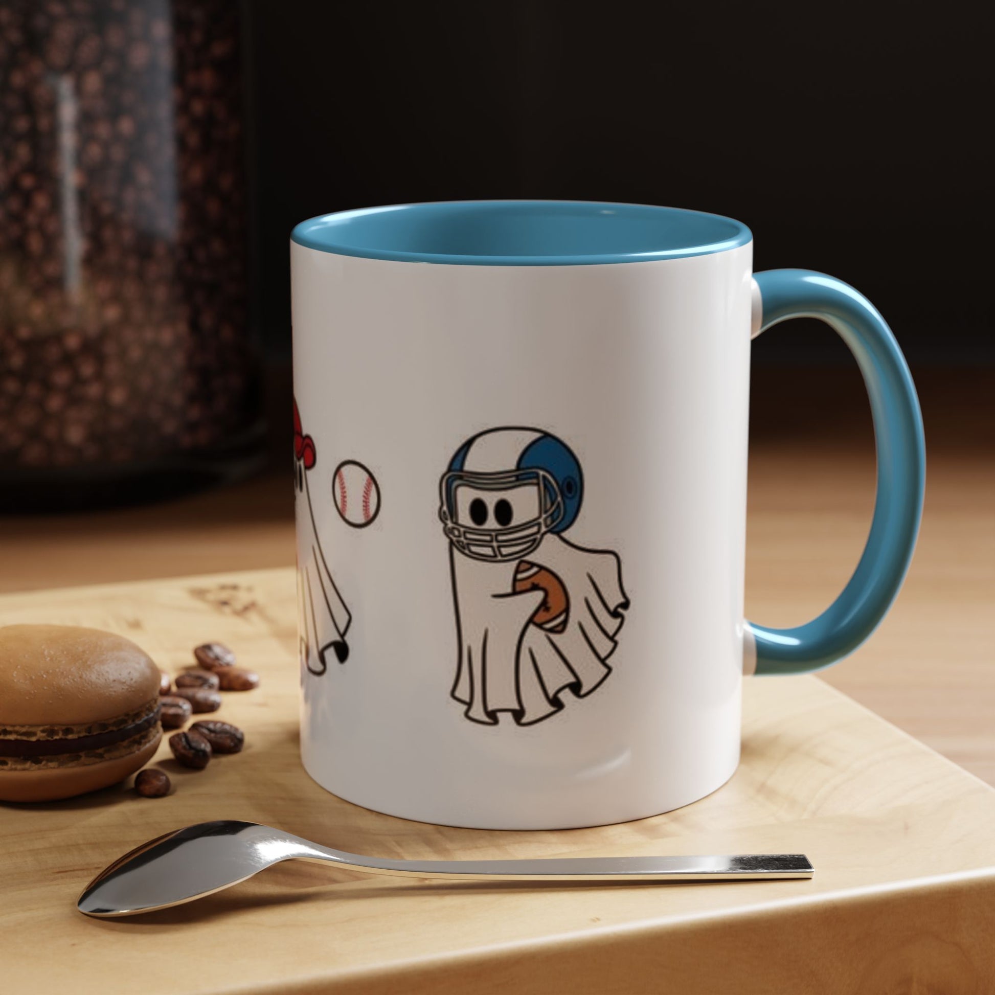 Whimsical Sports Ghost Coffee Mug - Fun Ghost Drawing