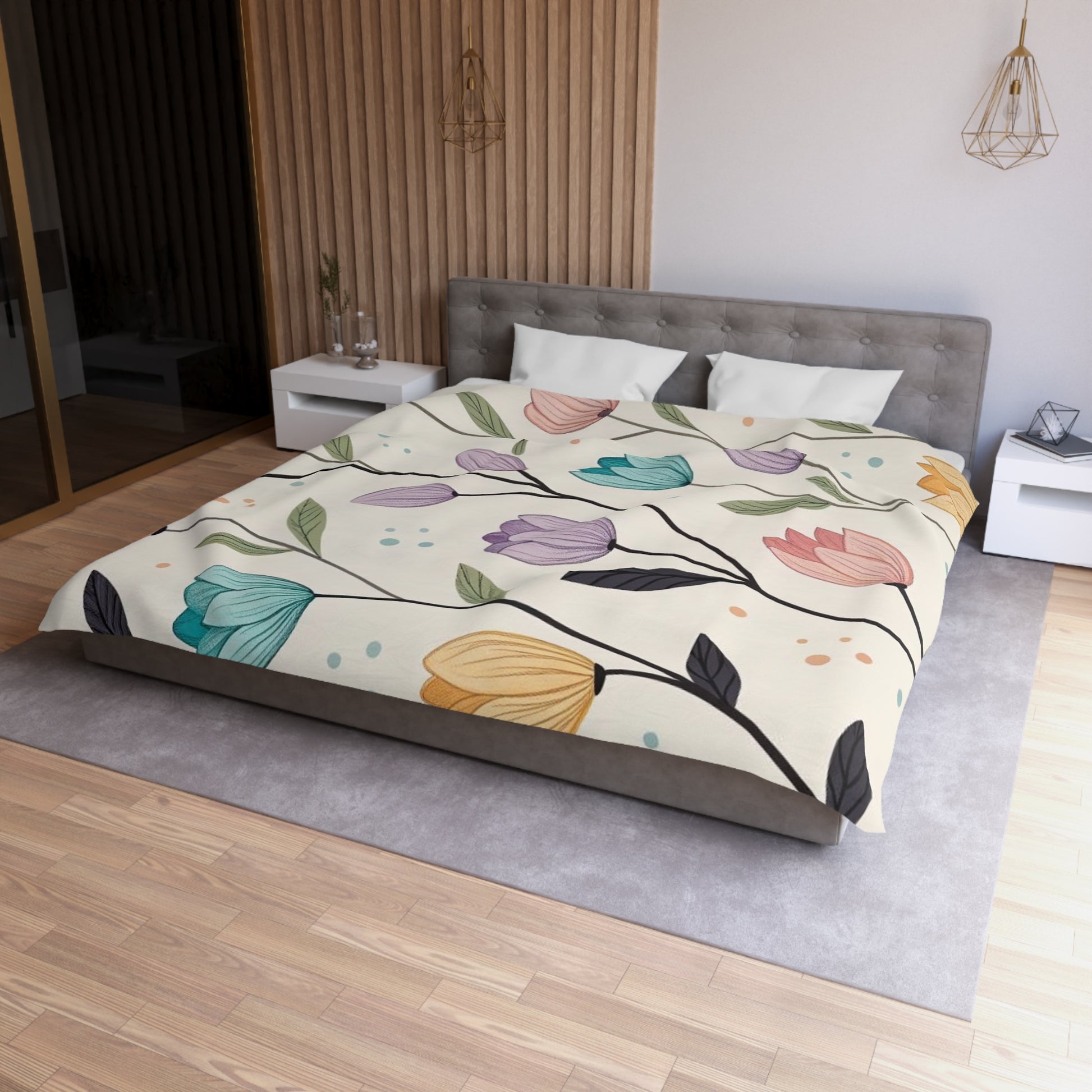 Floral Microfiber Duvet Cover