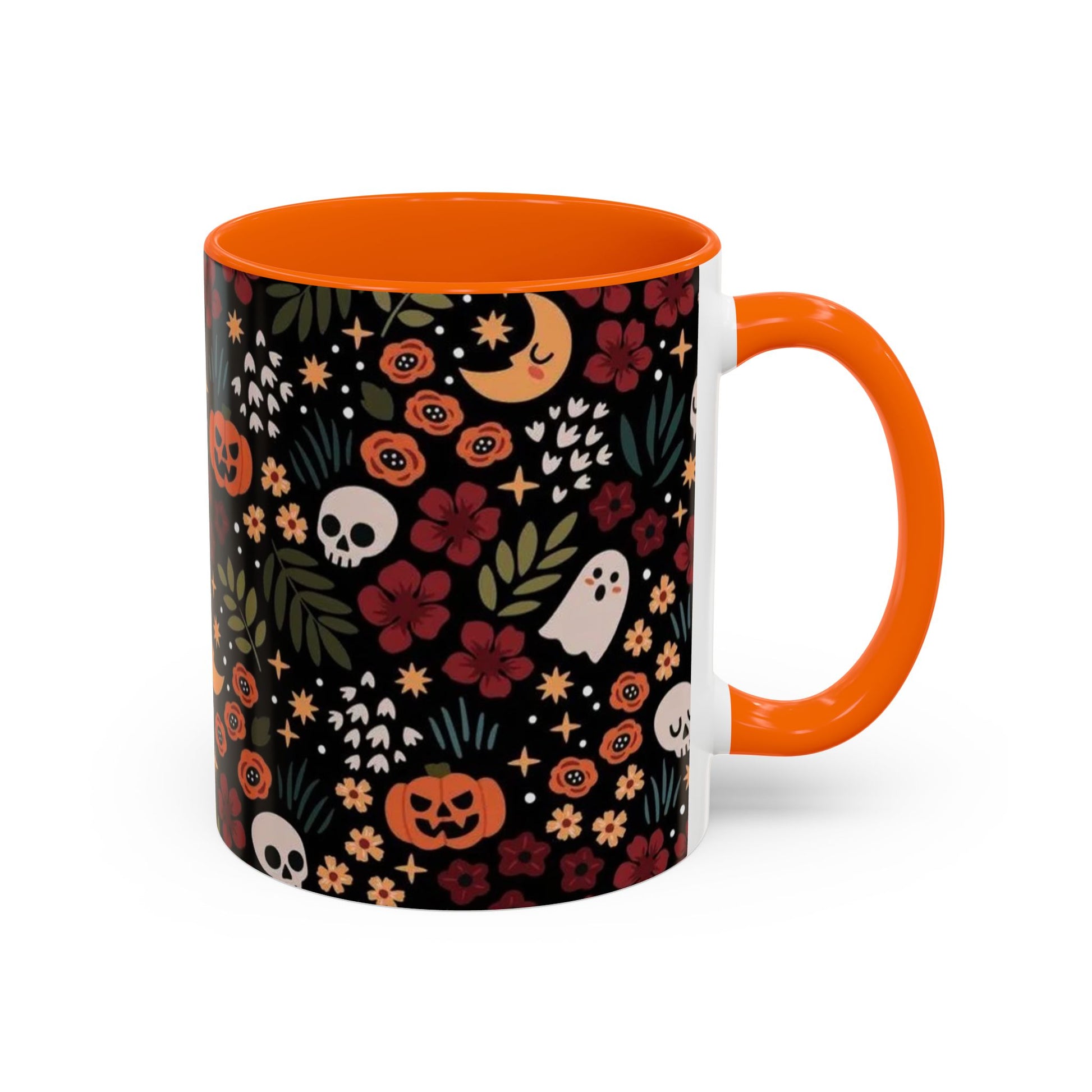 Spooky Floral Accent Coffee Mug - Halloween Gift