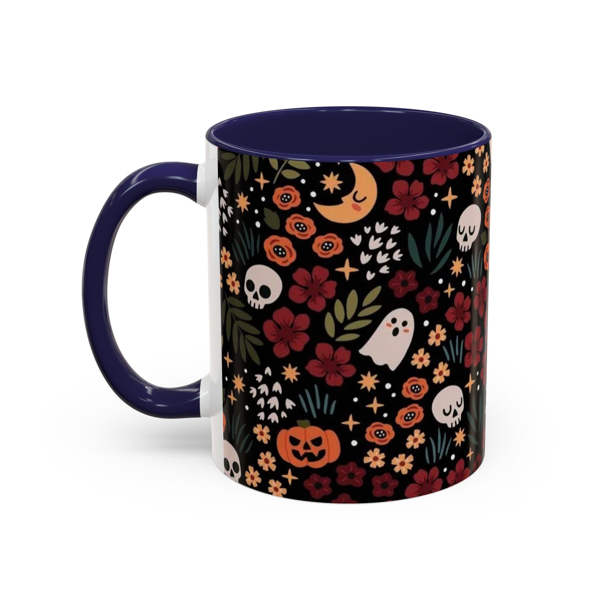 Spooky Floral Accent Coffee Mug - Halloween Gift