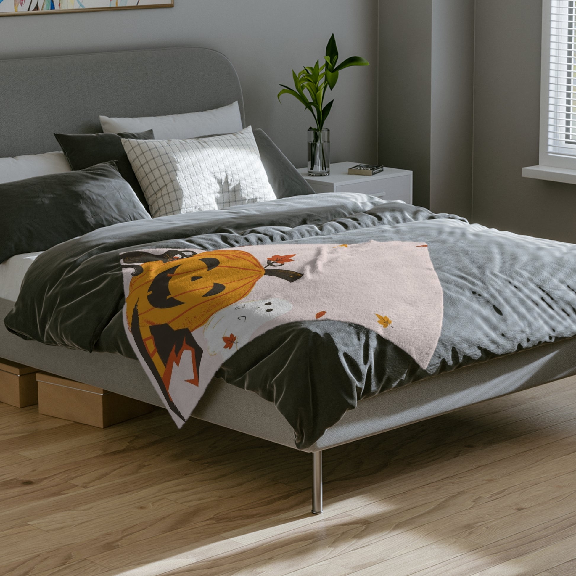 Cozy Halloween Blanket - Fall Decor