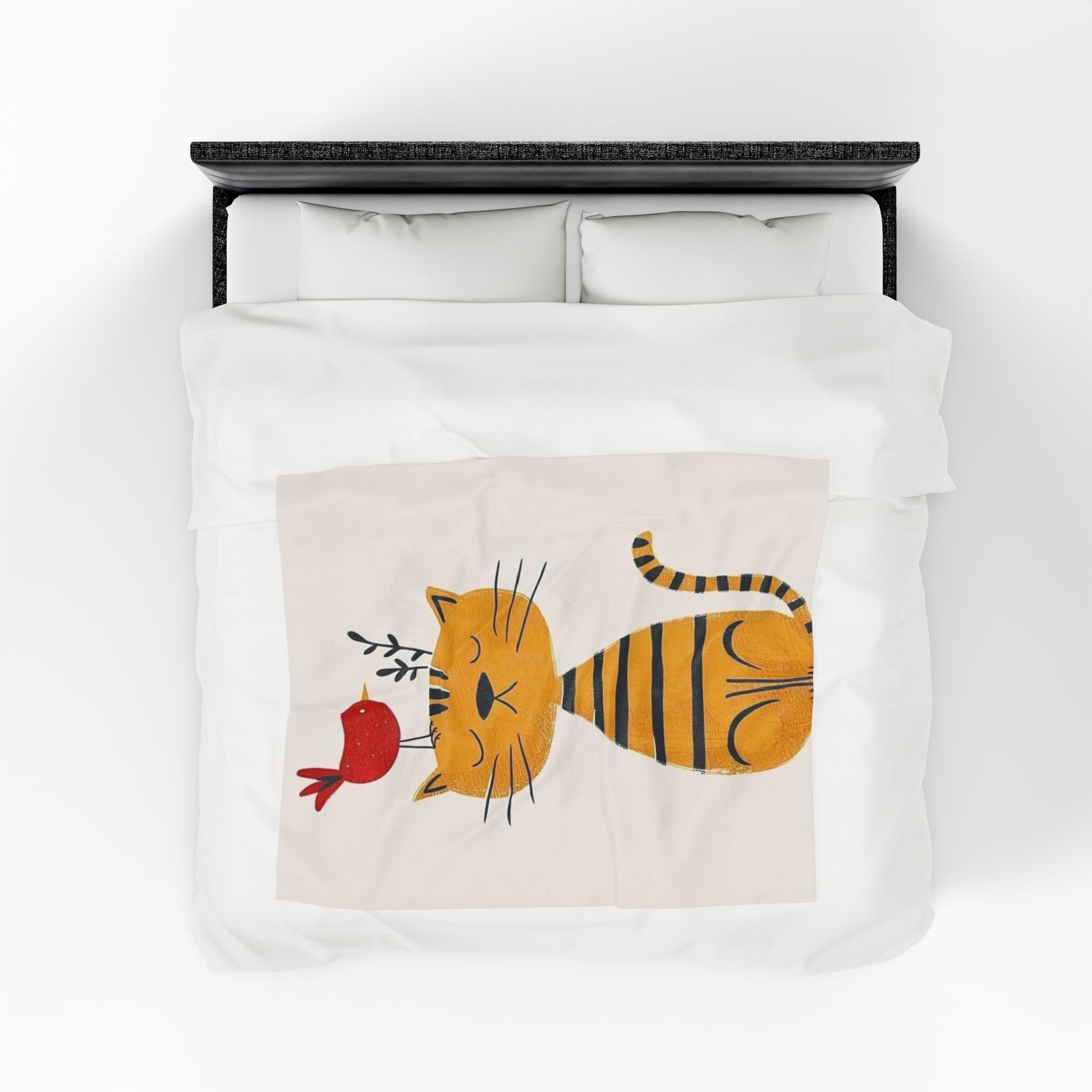 Cozy Velveteen Plush Blanket - Cute Cat Blanket