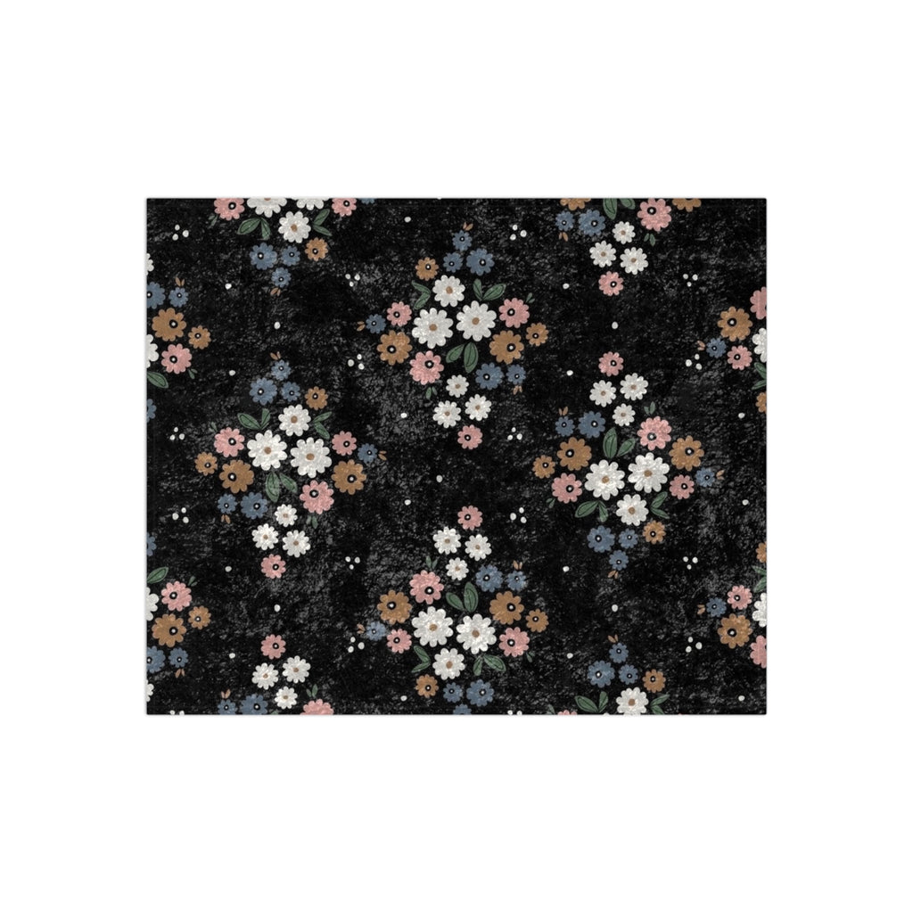 Floral Crushed Velvet Blanket | Cozy Floral Throw