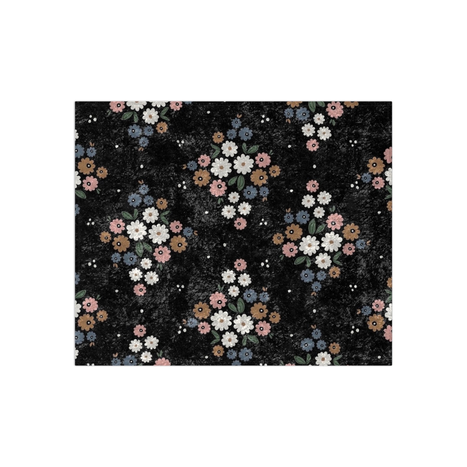 Floral Crushed Velvet Blanket | Cozy Floral Throw