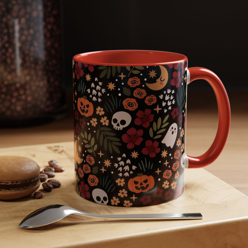 Spooky Floral Accent Coffee Mug - Halloween Gift