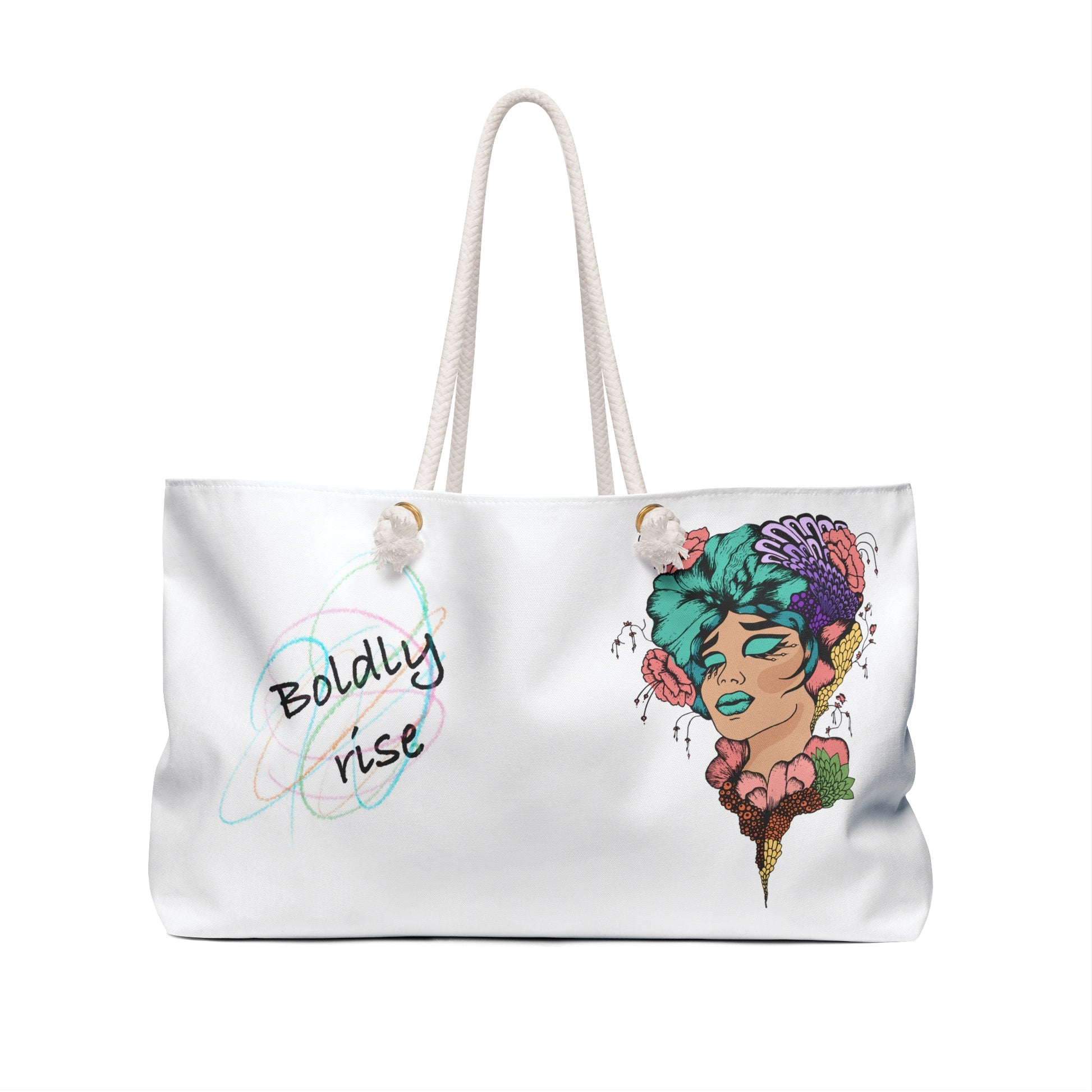 Boldly Rise Boho Travel Tote Bag