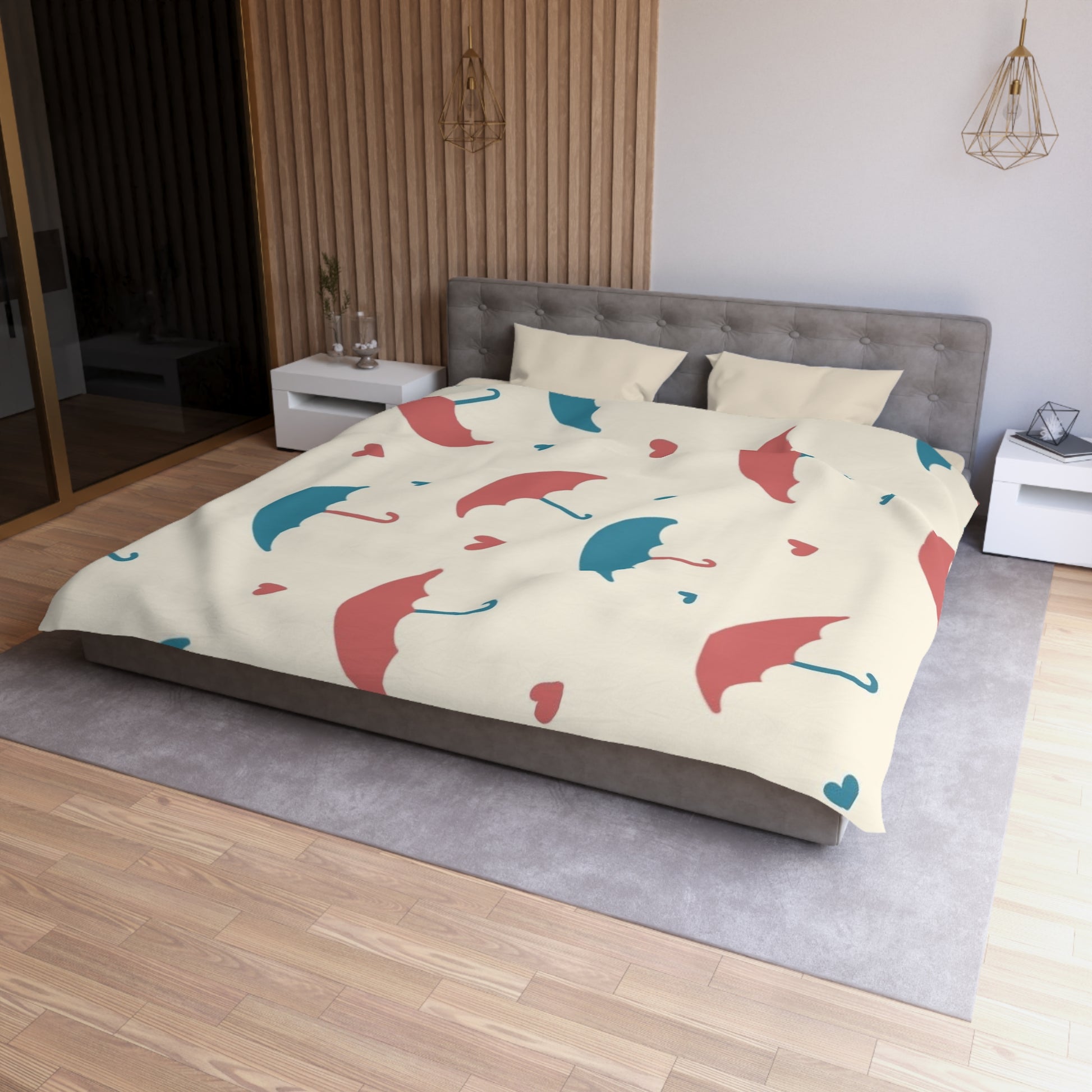 Charming Umbrella Microfiber Duvet Cover