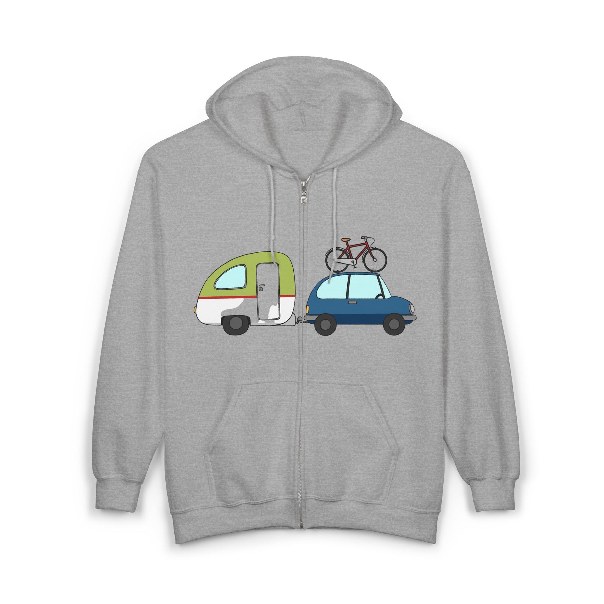 Retro Camping Zip-Up unisex Hoodie
