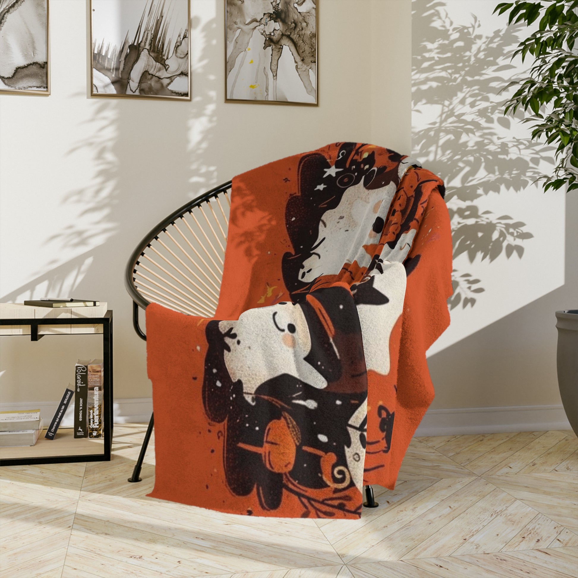 Cozy Halloween Velveteen Microfiber Blanket