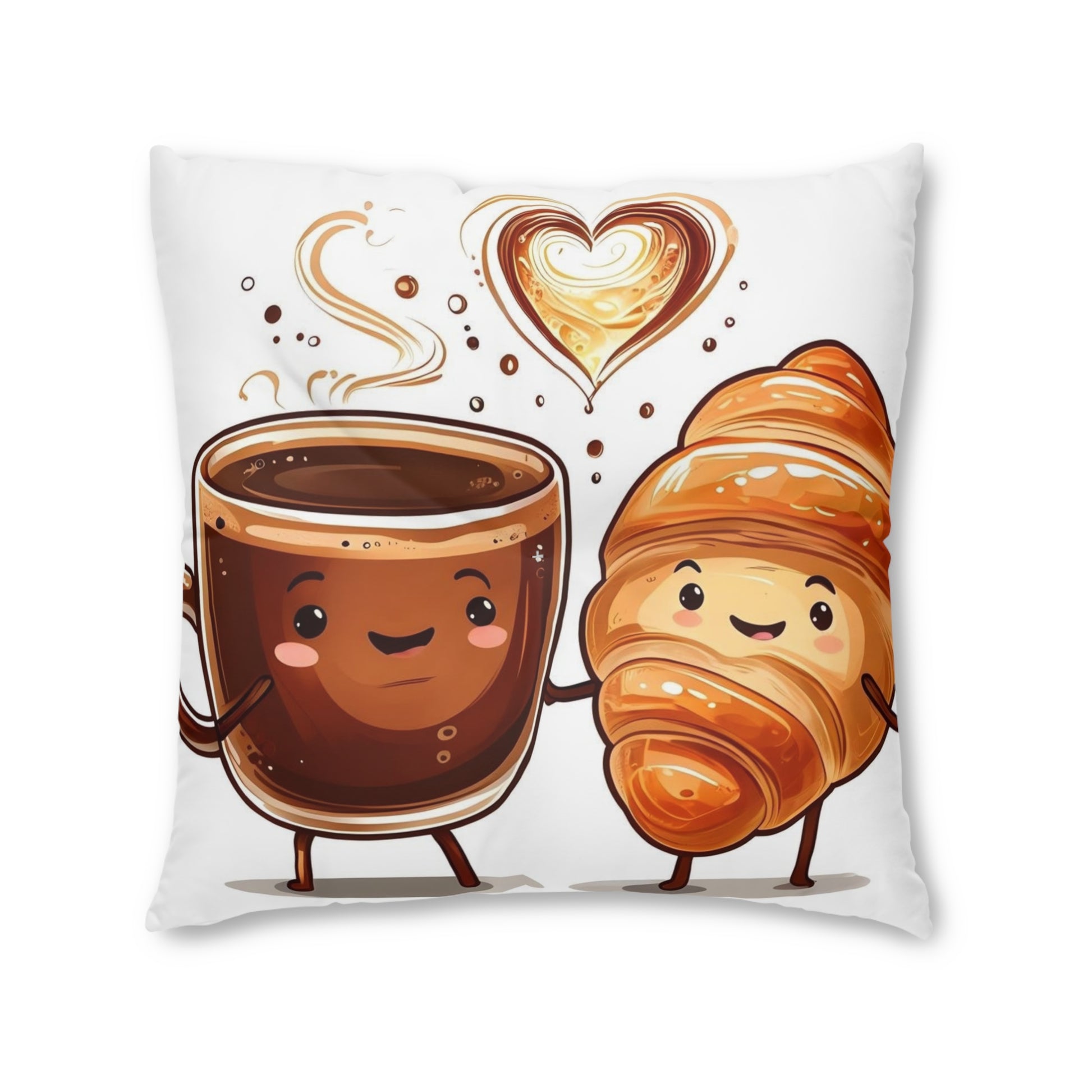 Coffee & Croissant Tufted Floor Pillow