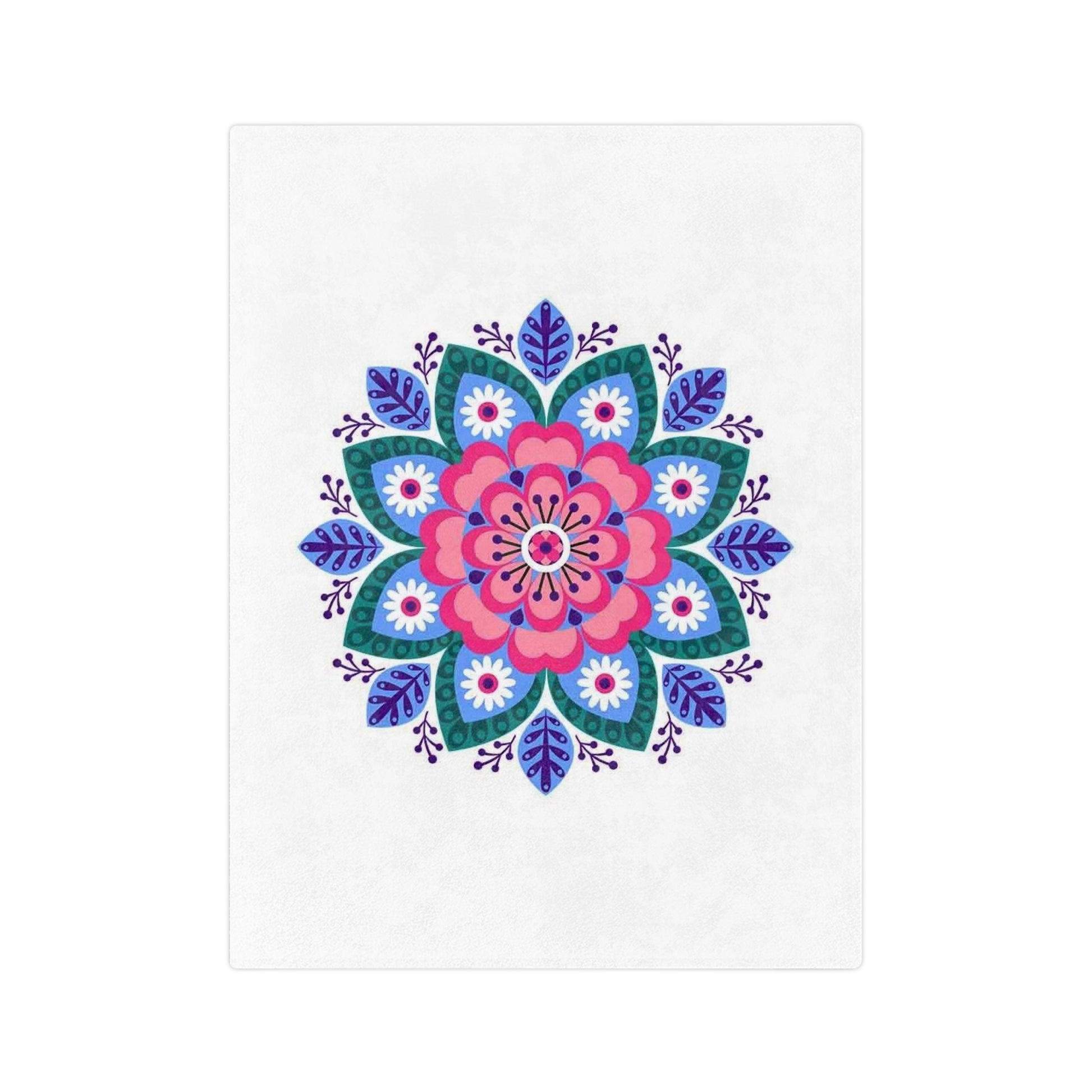 Colorful Floral Velveteen Microfiber Blanket