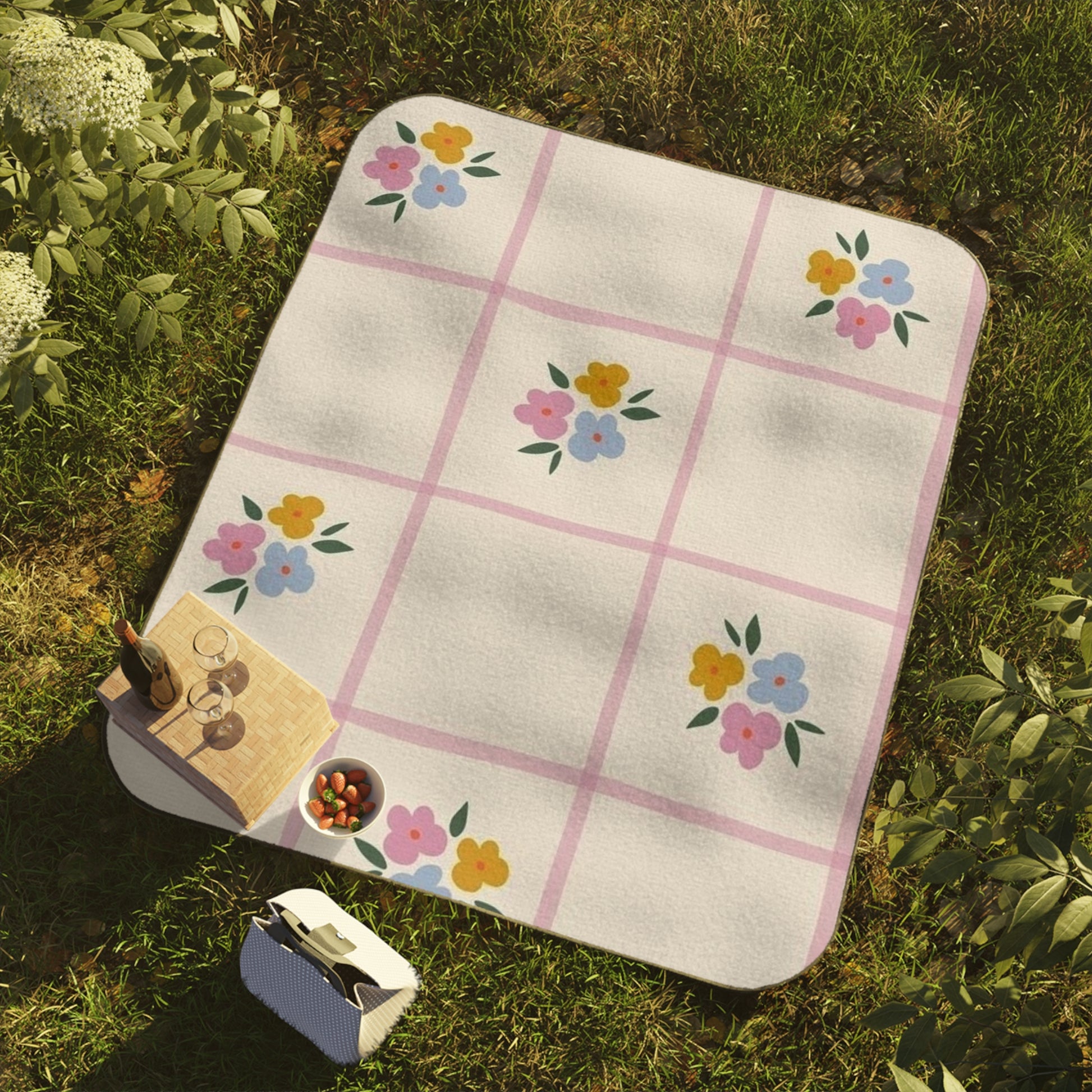 Floral Picnic Blanket, Outdoor Blanket - Summer Picnic Mat