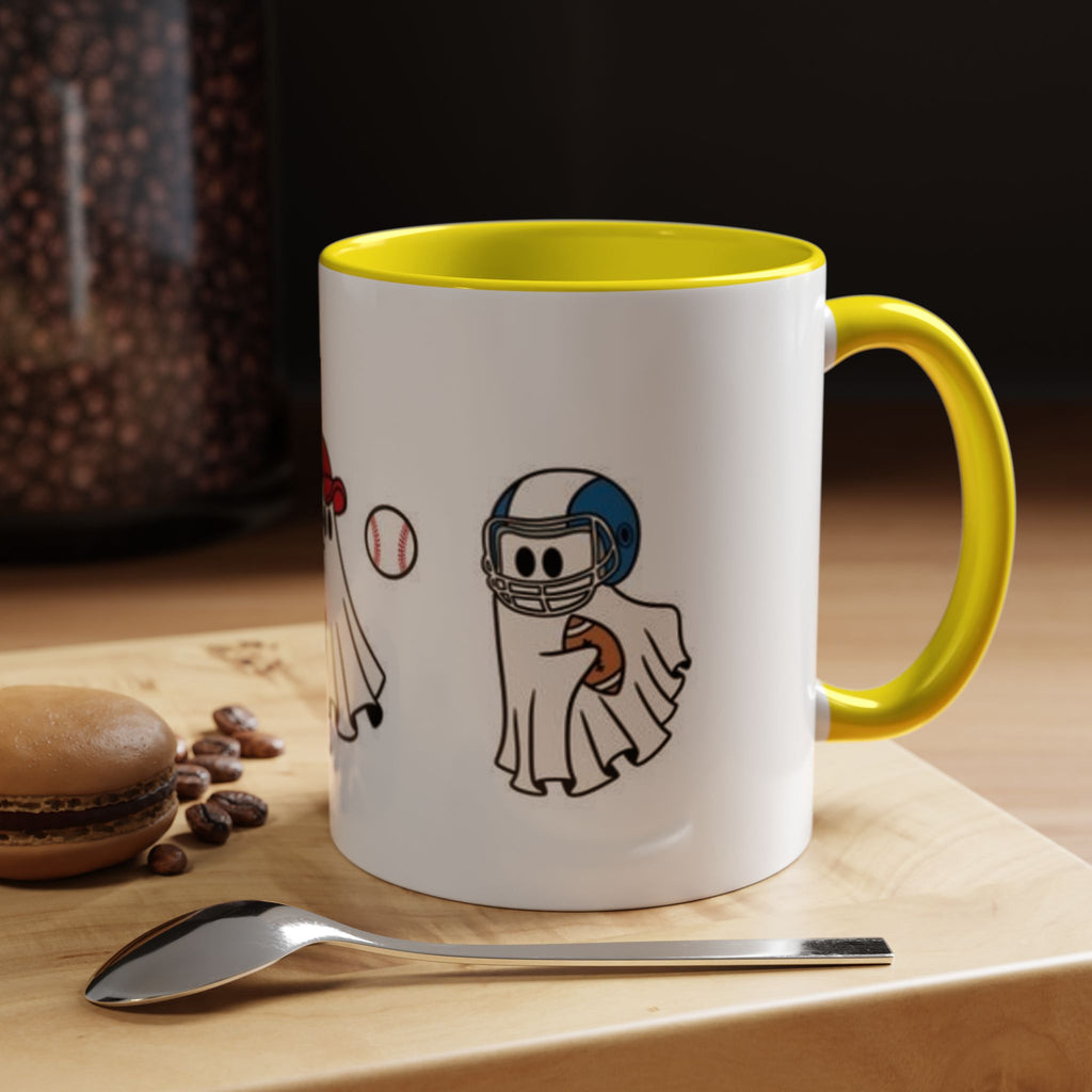 Whimsical Sports Ghost Coffee Mug - Fun Ghost Drawing