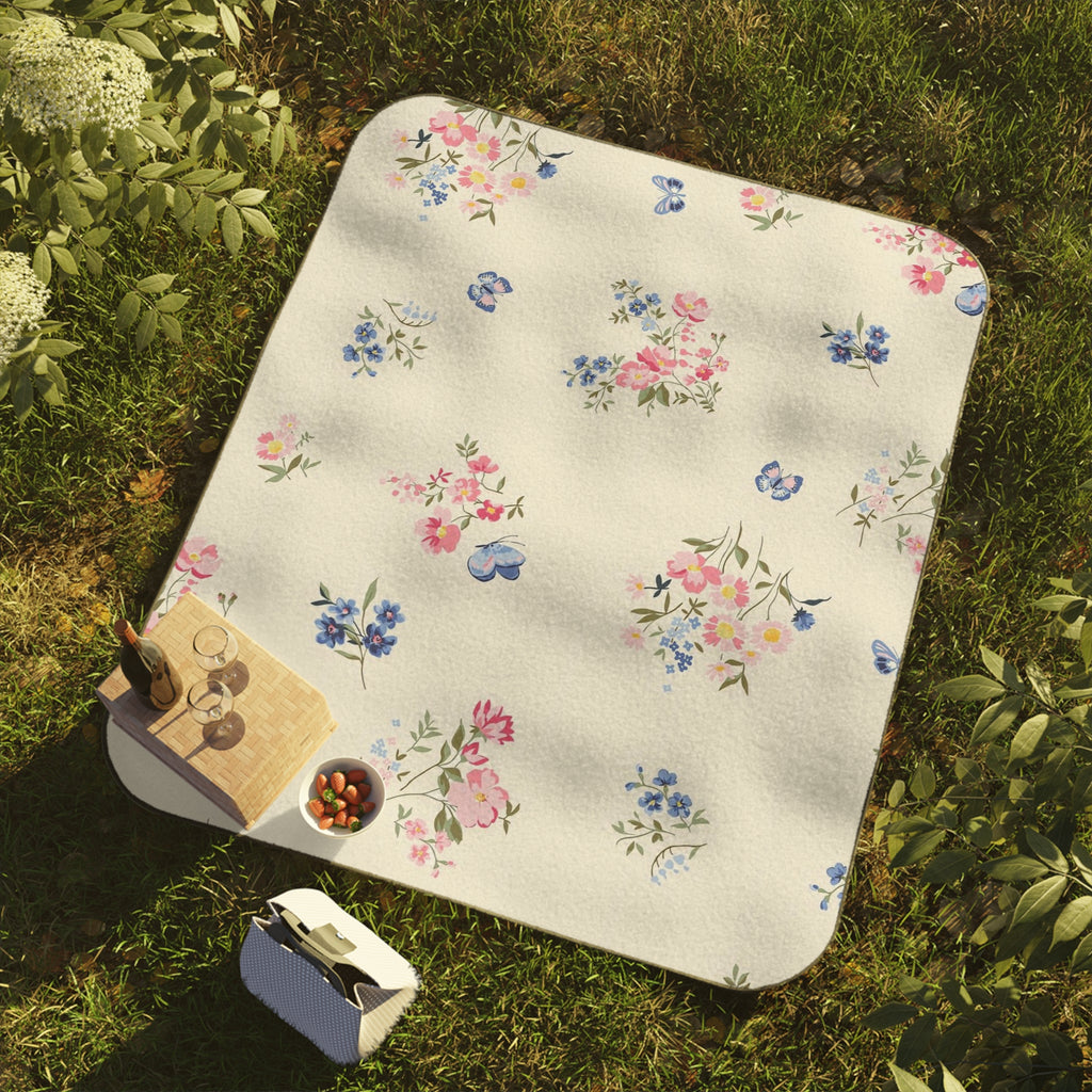 Floral Outdoor , Water-Resistant Blanket for Summer Outings