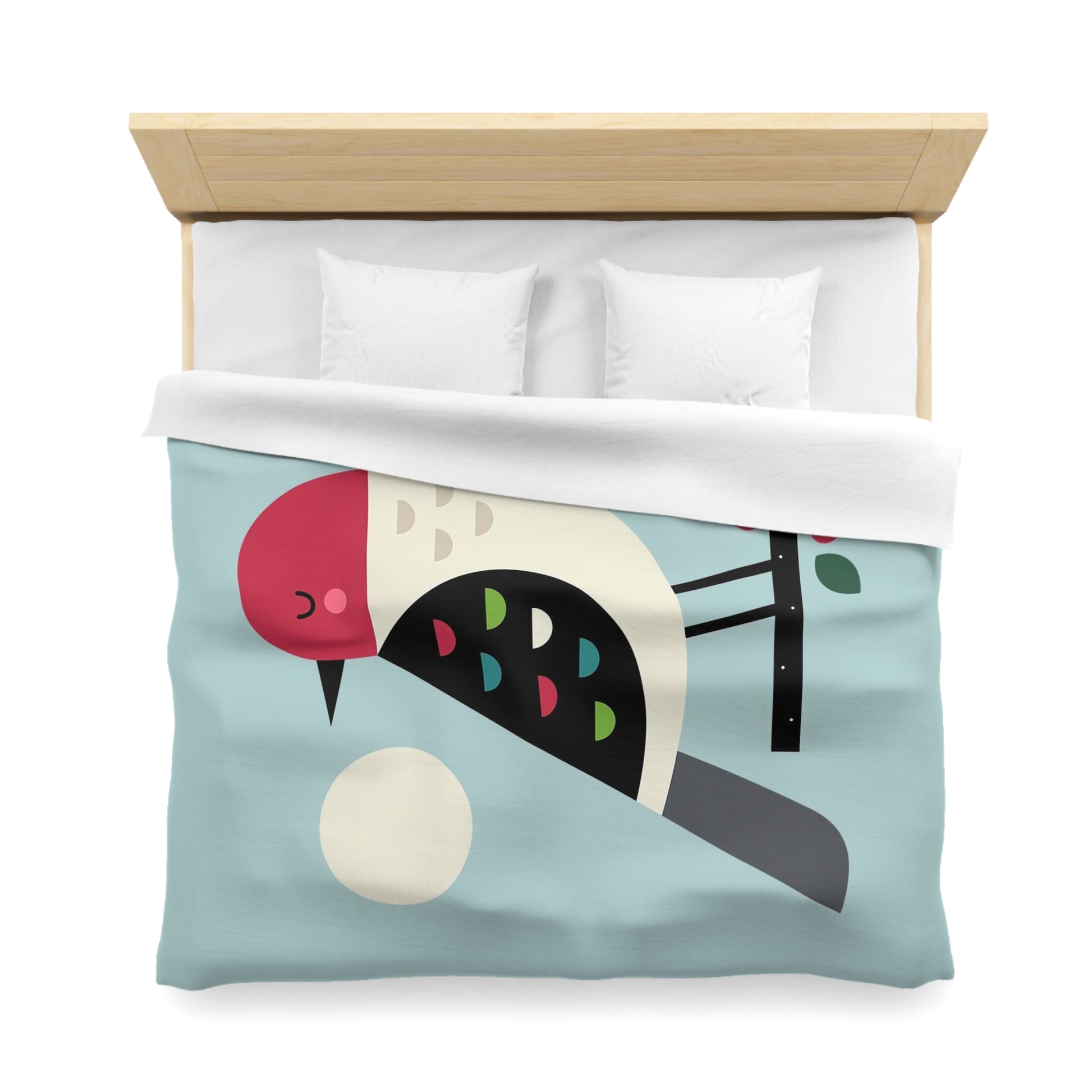 Cute Bird Pattern Microfiber Duvet Cover