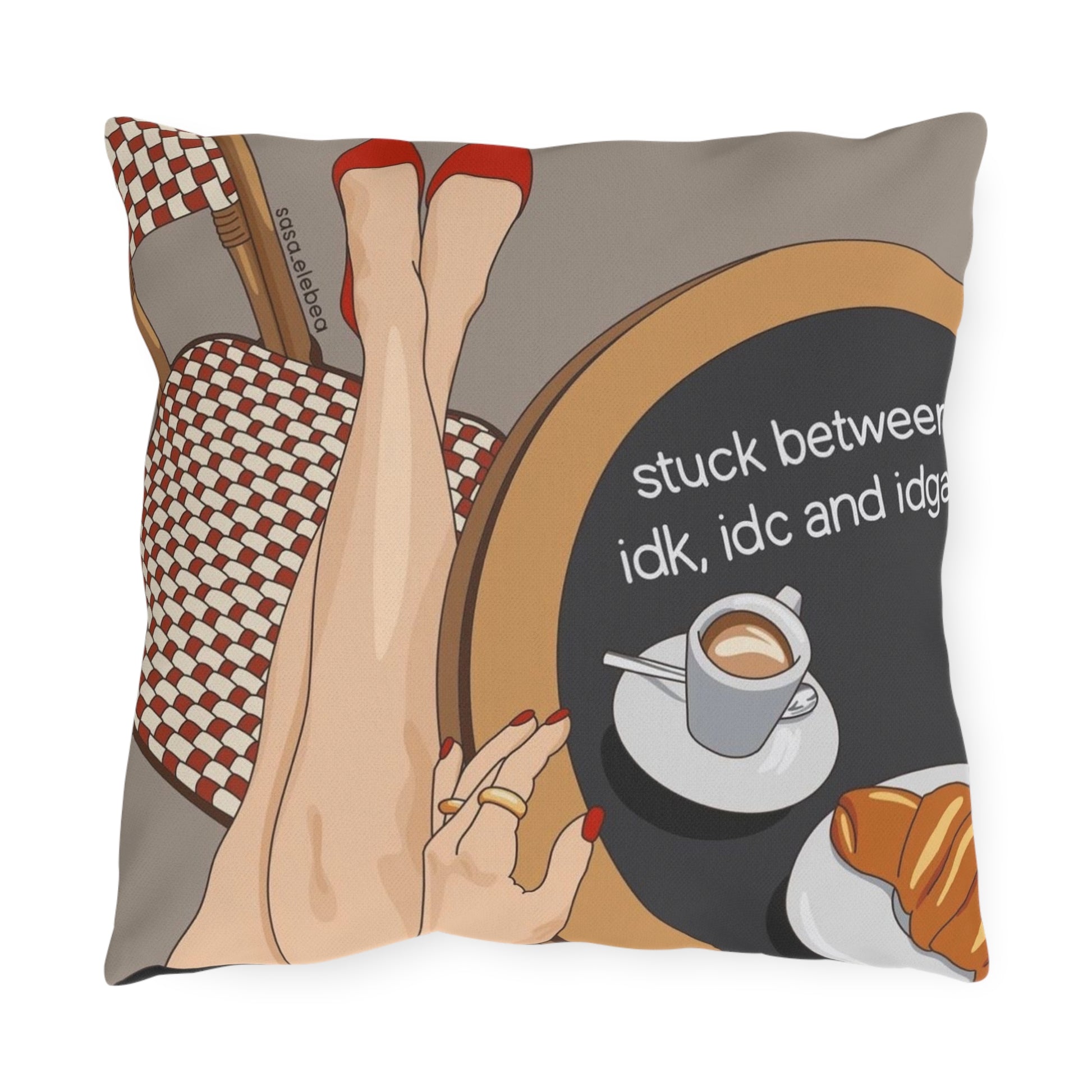 Chic Outdoor Pillows with Fun Quote