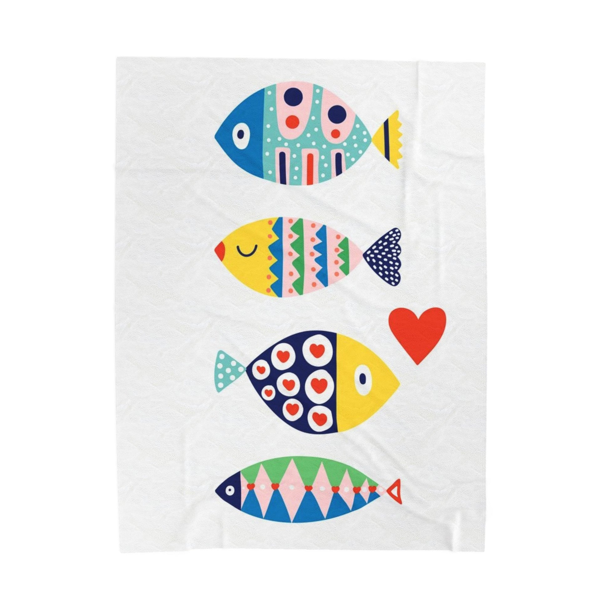 Colorful Fish Velveteen Plush Blanket