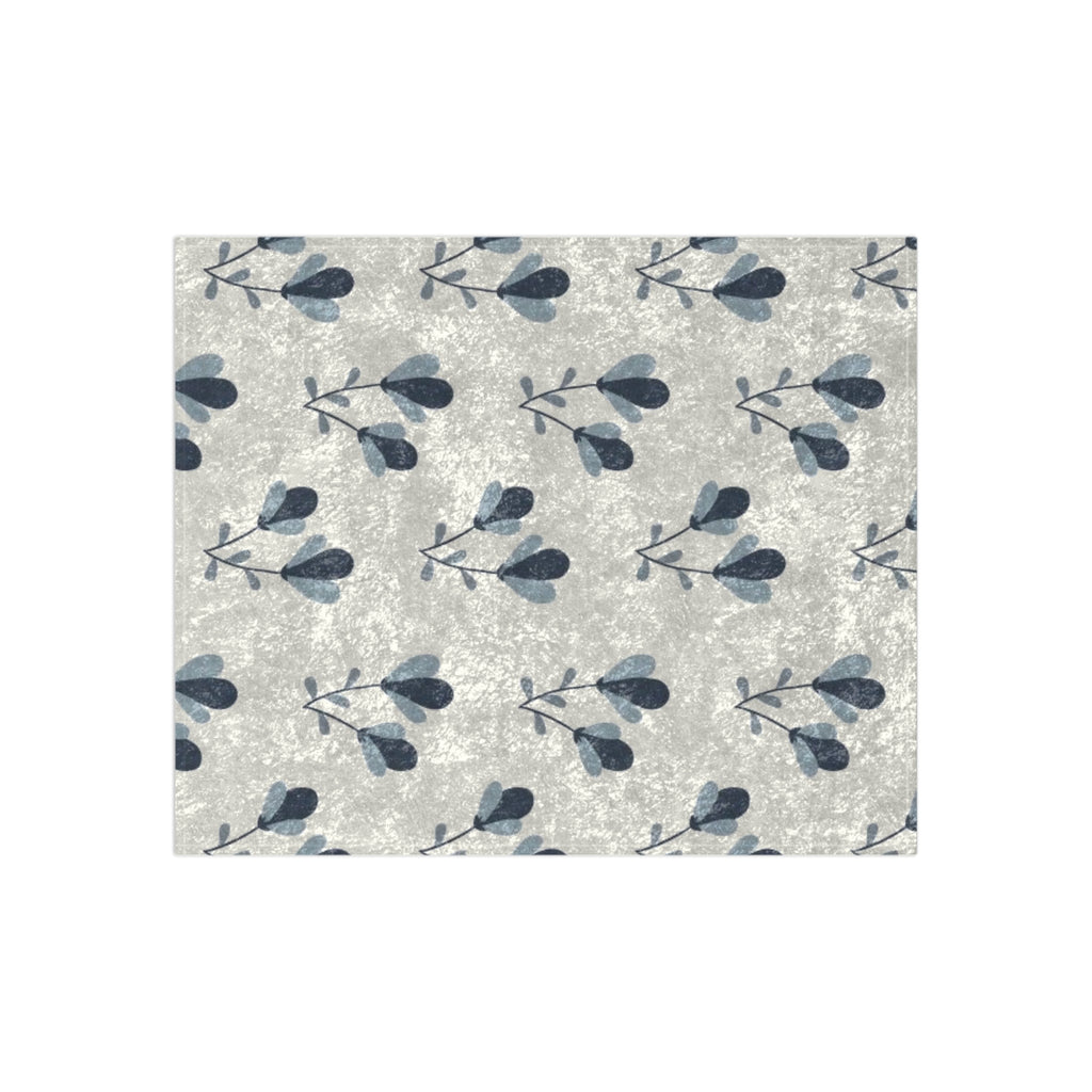 Cozy Botanical Crushed Velvet Blanket | Soft Floral Throw