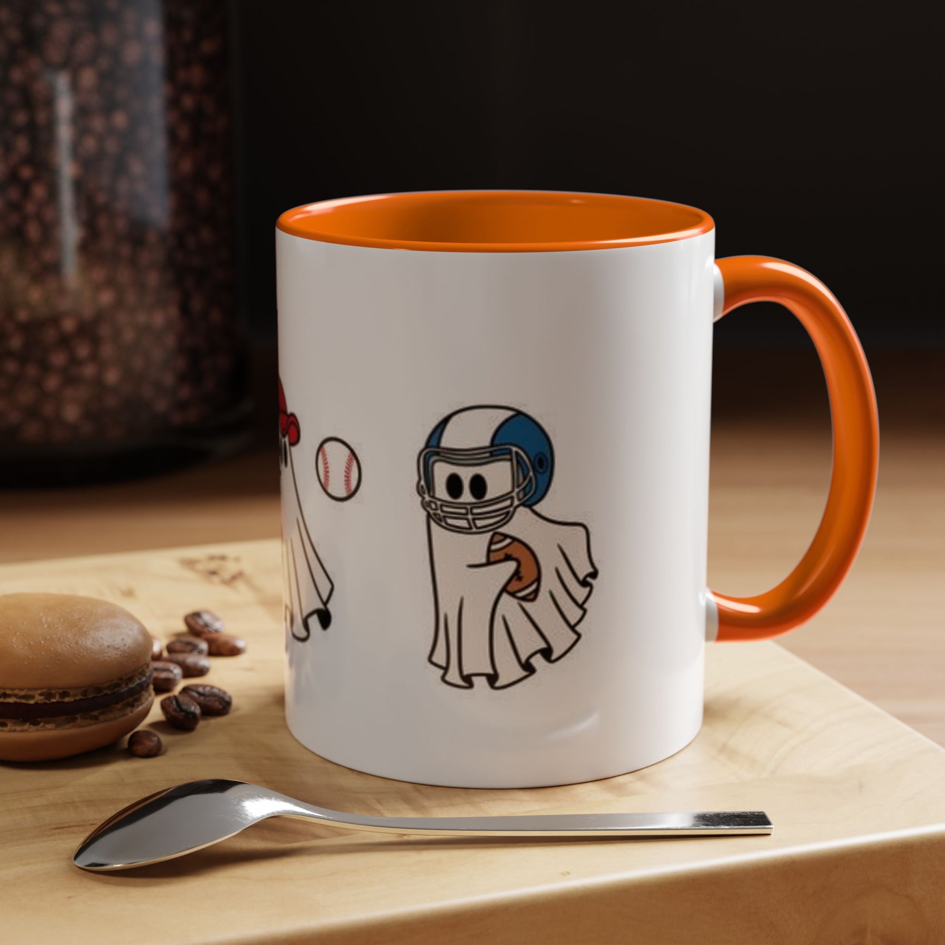 Whimsical Sports Ghost Coffee Mug - Fun Ghost Drawing