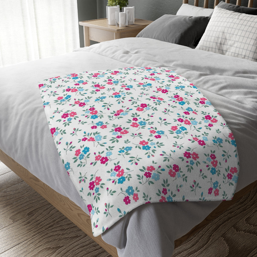 Cozy Floral Velveteen Blanket