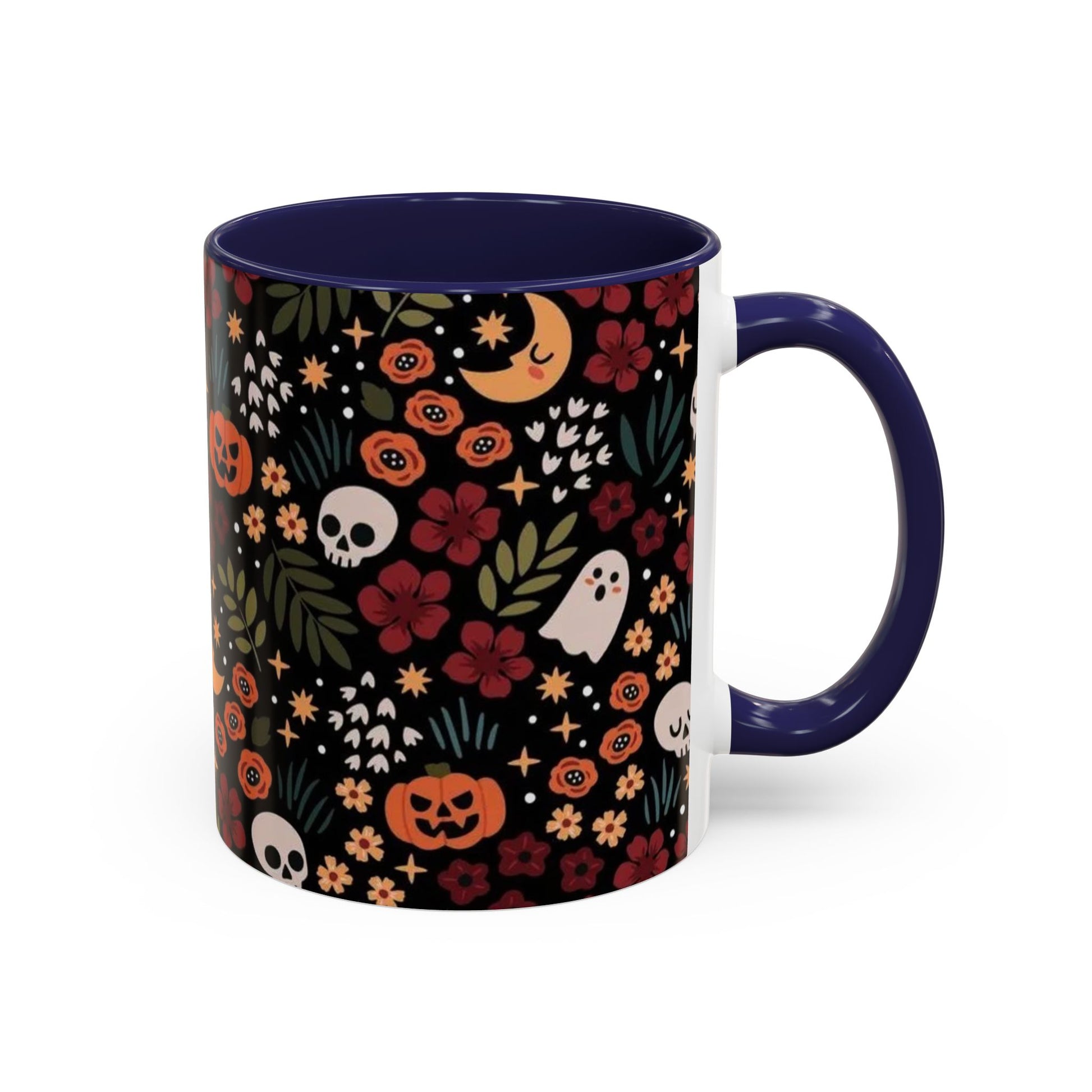 Spooky Floral Accent Coffee Mug - Halloween Gift