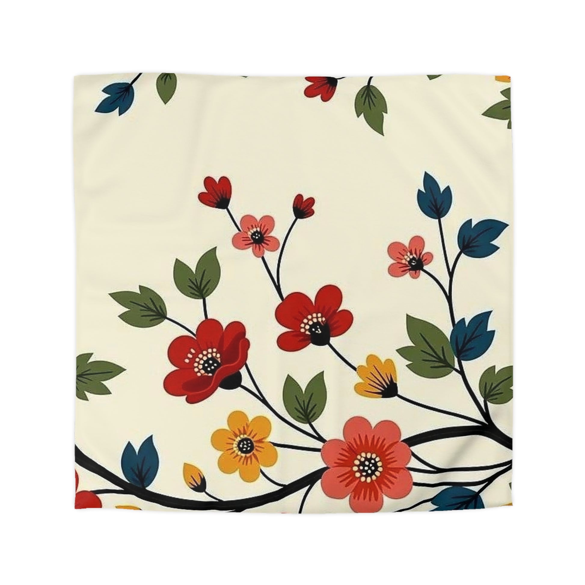 Floral Microfiber Duvet Cover