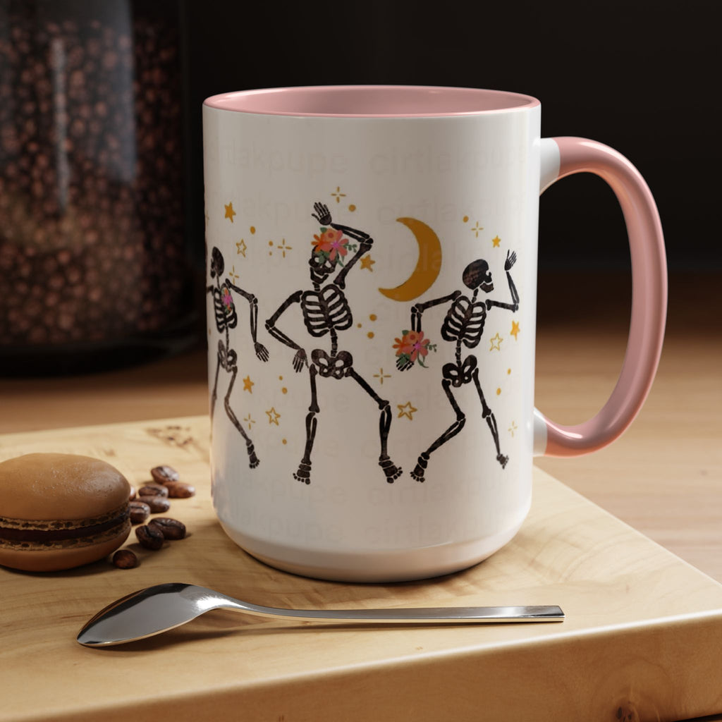 Whimsical Skeleton Dancing Mug - Perfect for Halloween
