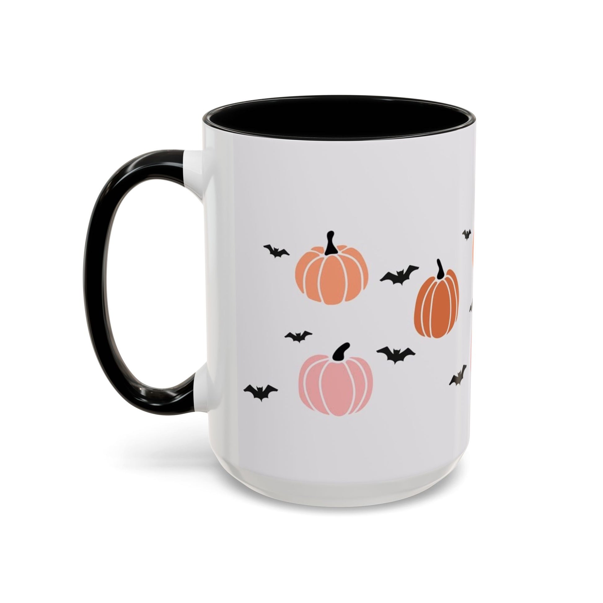 Halloween Accent Coffee Mug with Pumpkins and Bats