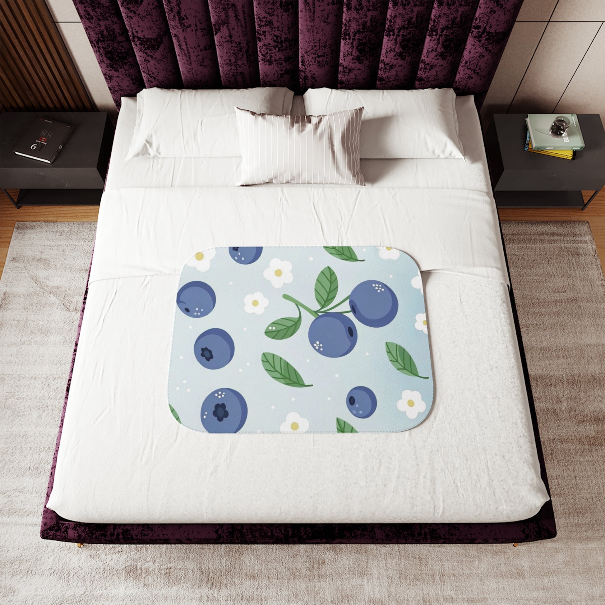 Cozy Blueberry Sherpa Blanket - Perfect for Home, Gifts
