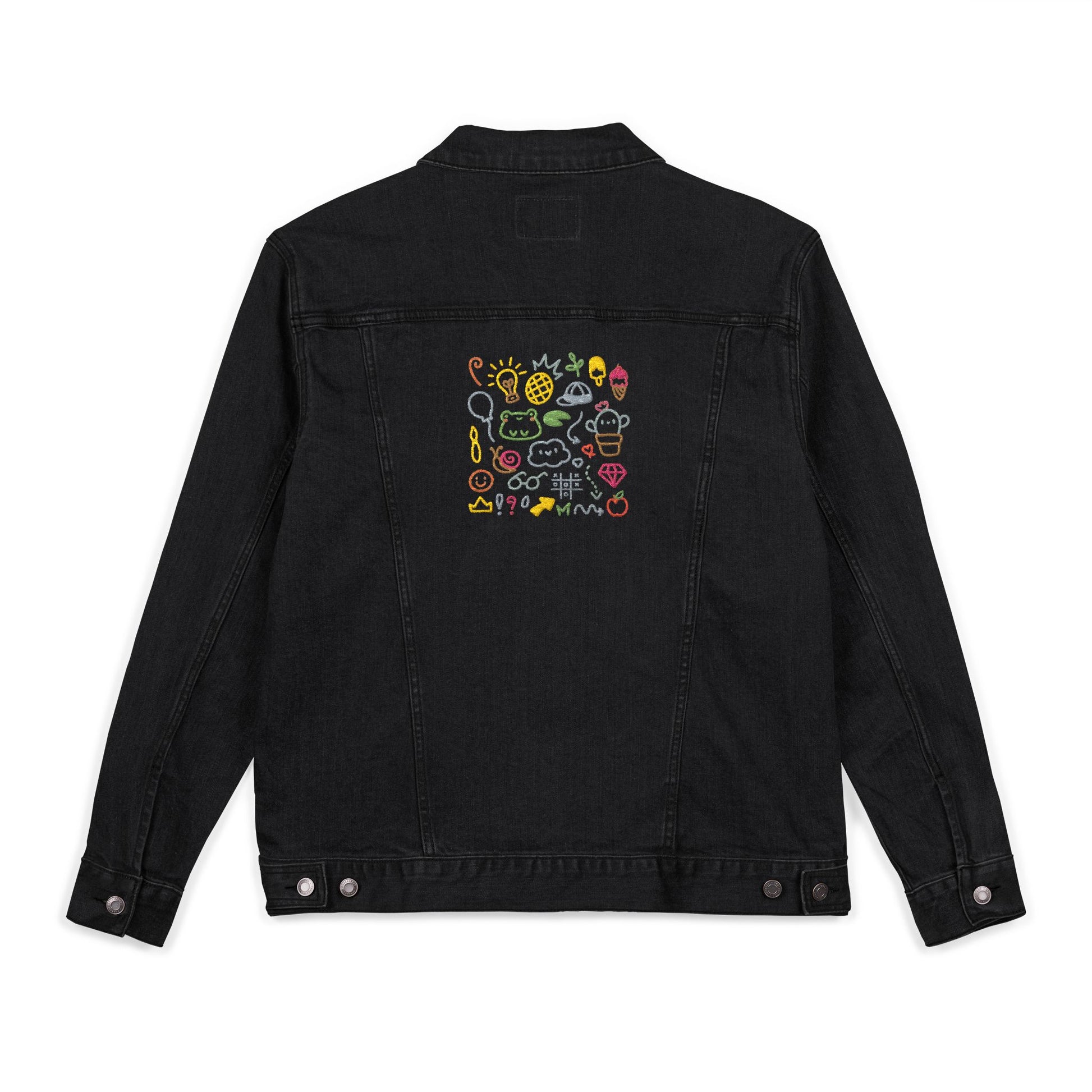 Playful Embroidered Unisex Denim Jacket