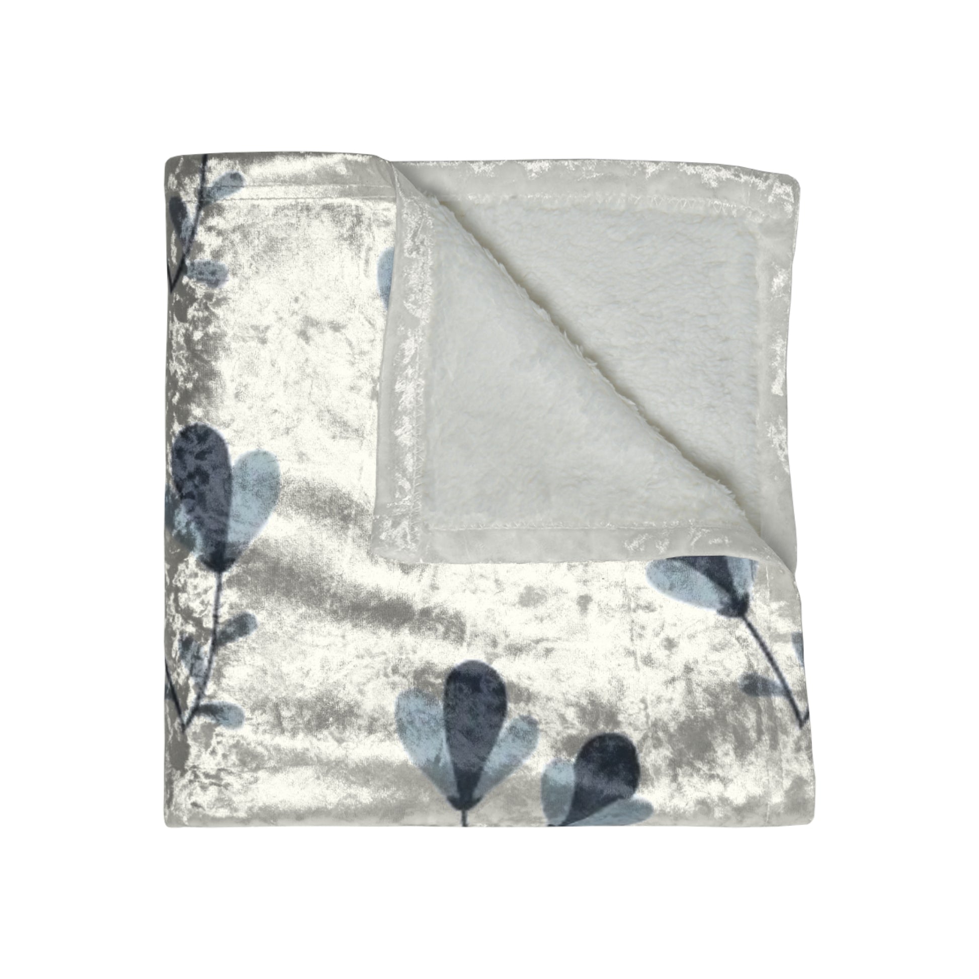 Cozy Botanical Crushed Velvet Blanket | Soft Floral Throw