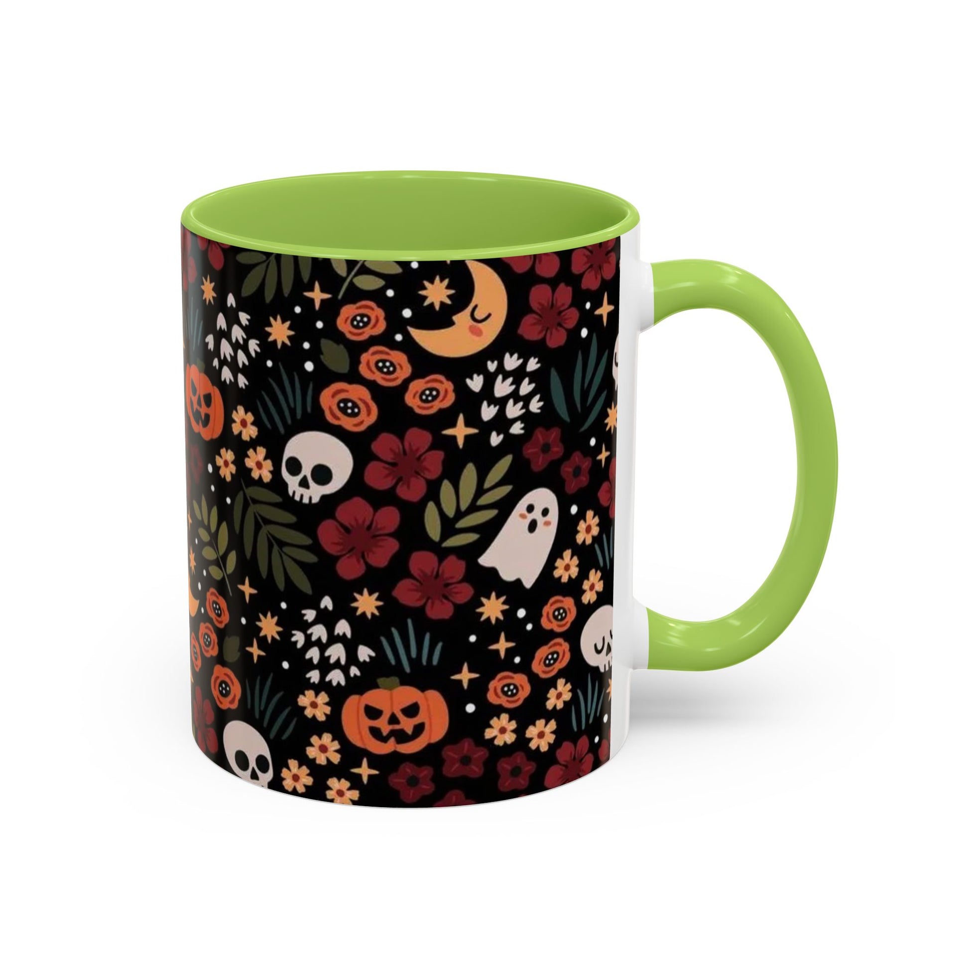 Spooky Floral Accent Coffee Mug - Halloween Gift