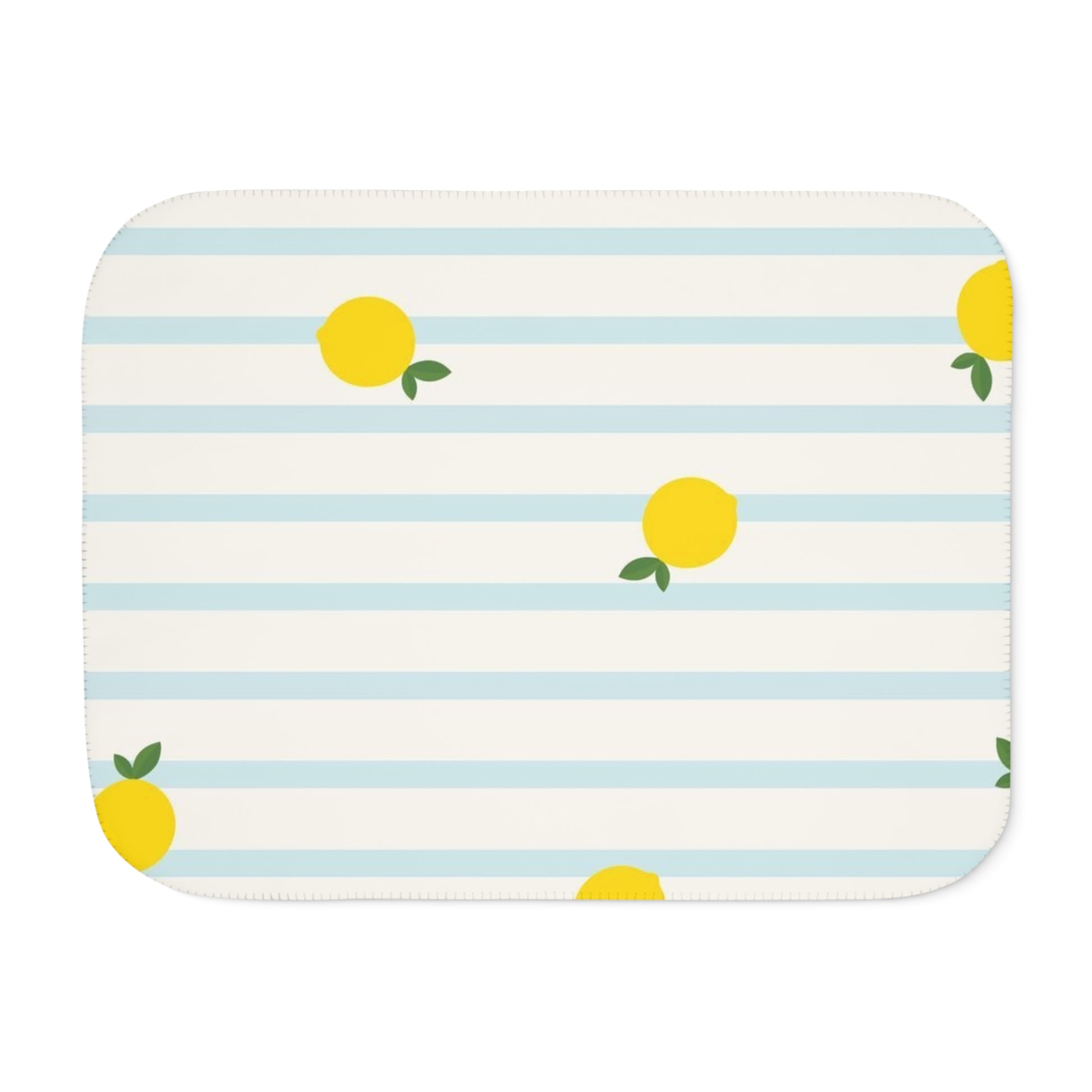 Cozy Sherpa Blanket - Lemon Stripes, Soft Throw
