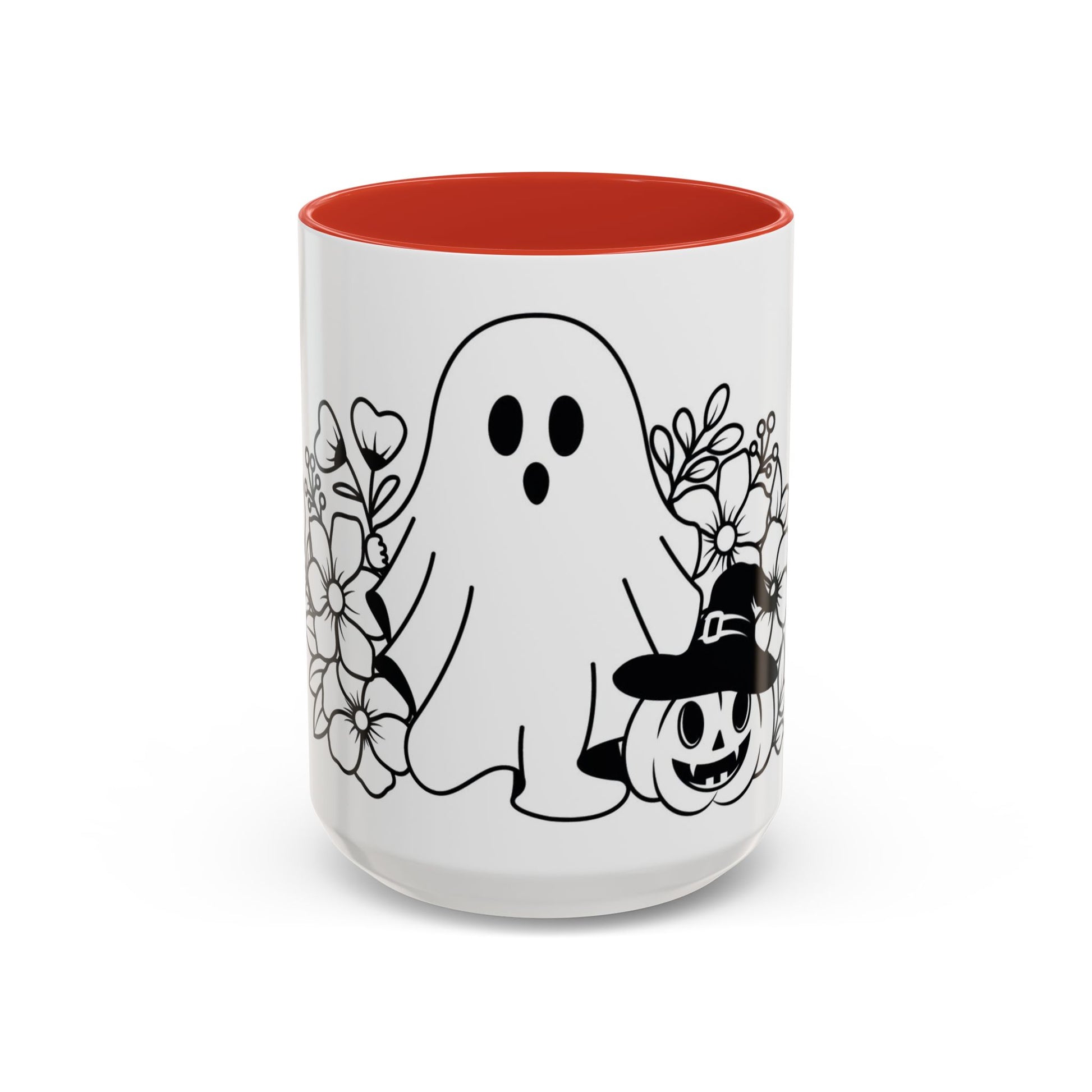 Spooky Halloween Coffee Mug - Ghost and Pumpkin Design