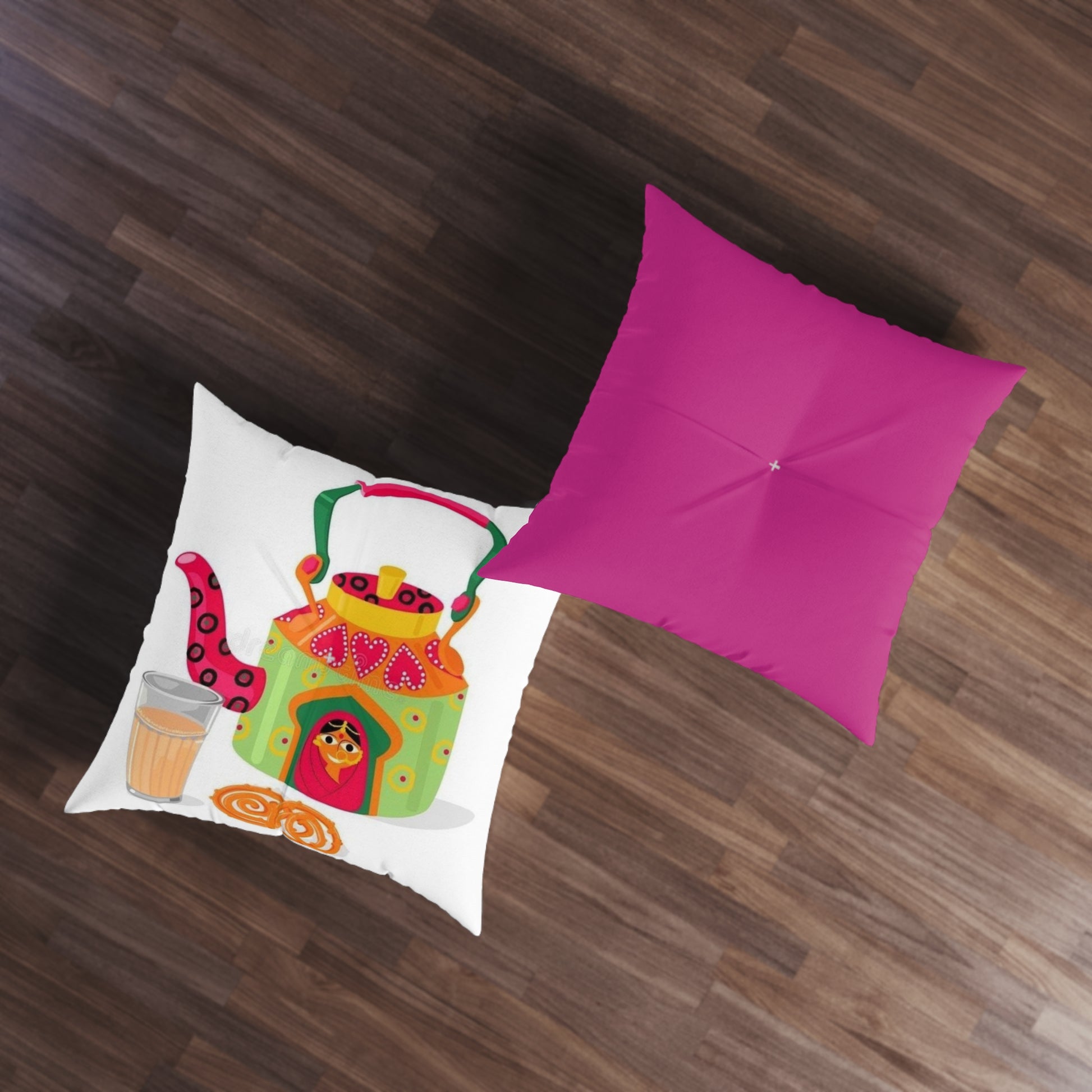 Vibrant Tufted Floor Pillow